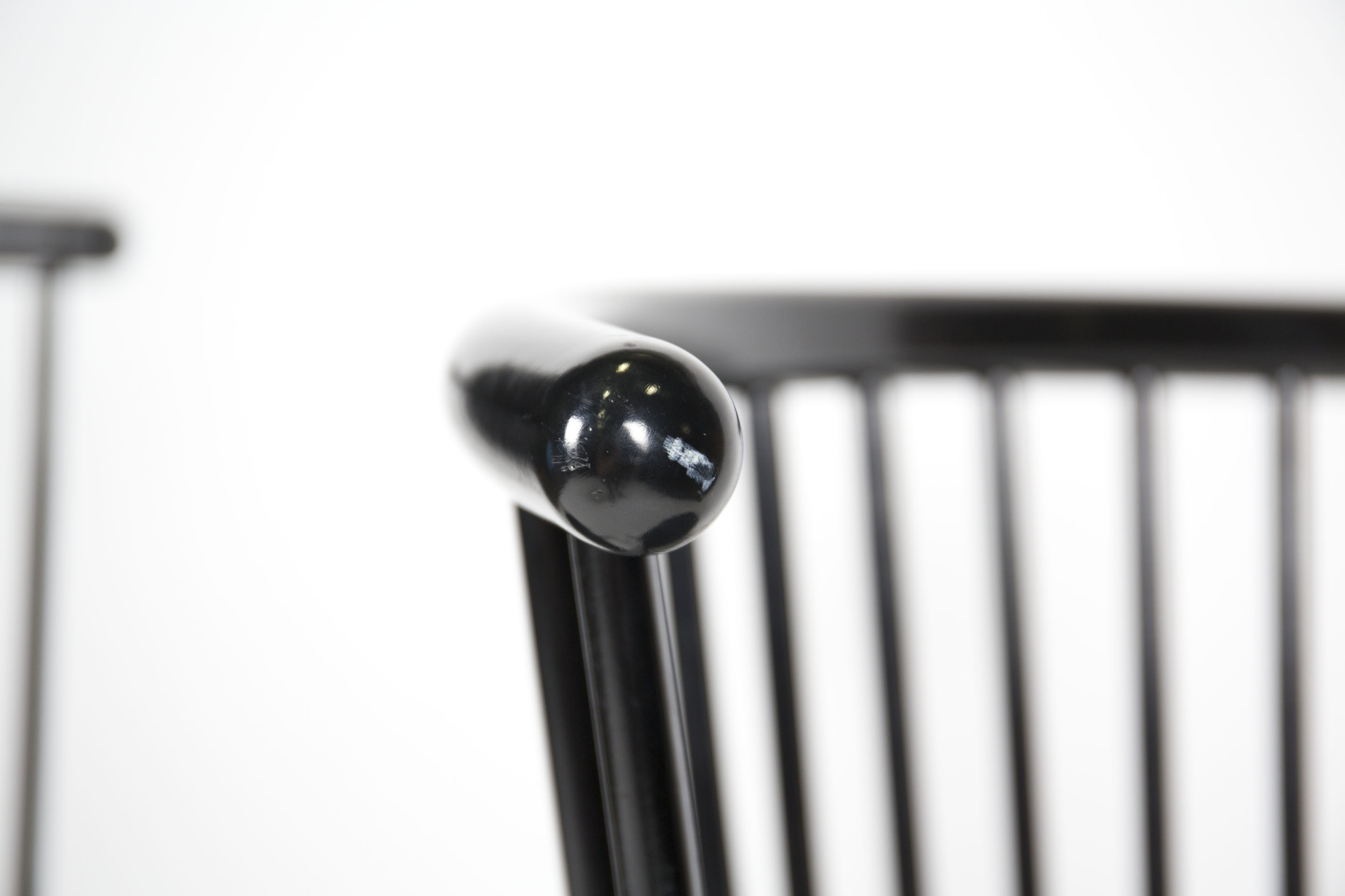 Contemporary Spindle Back Black Chairs