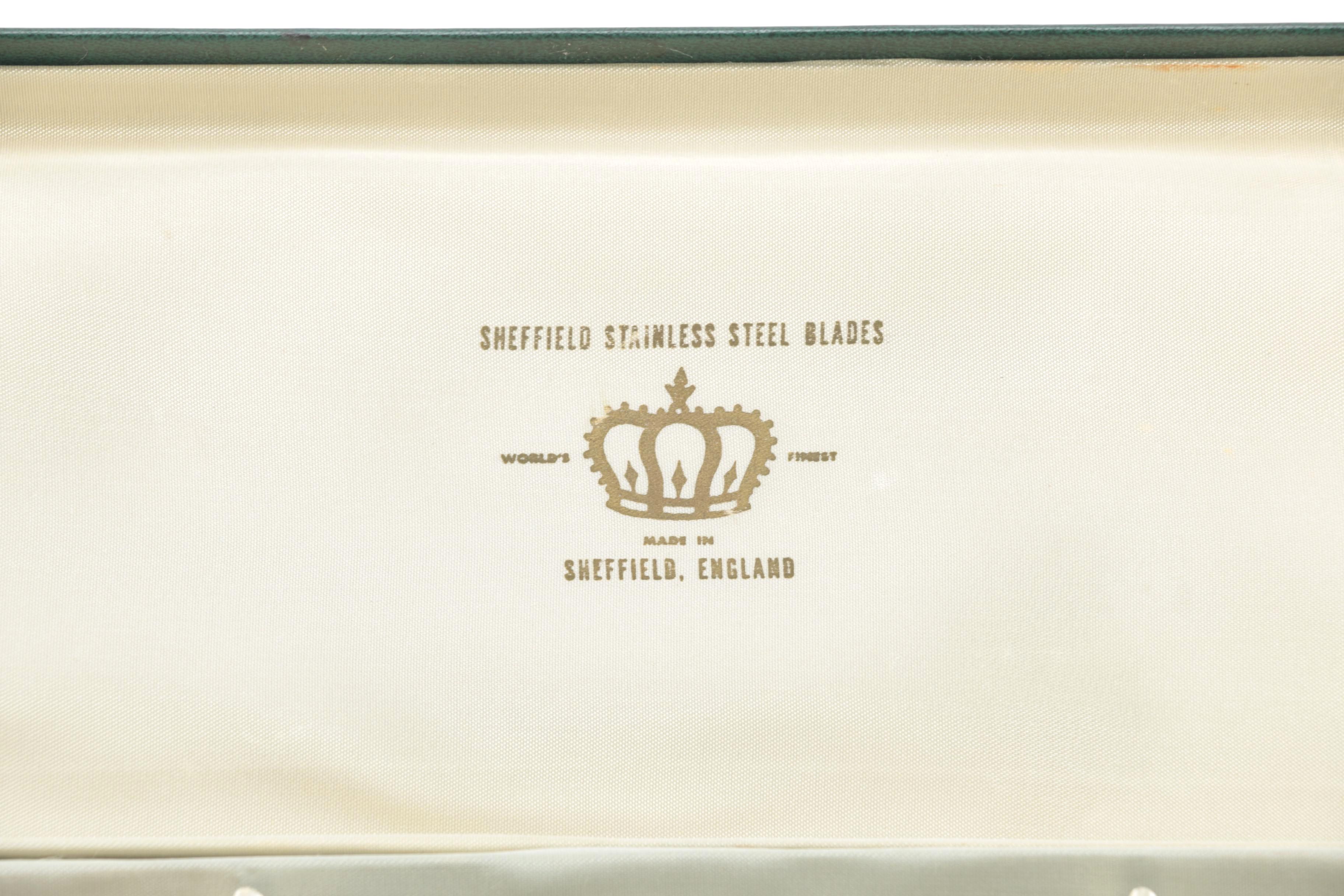 Vintage Sheffield Carving Set With Resin Handles