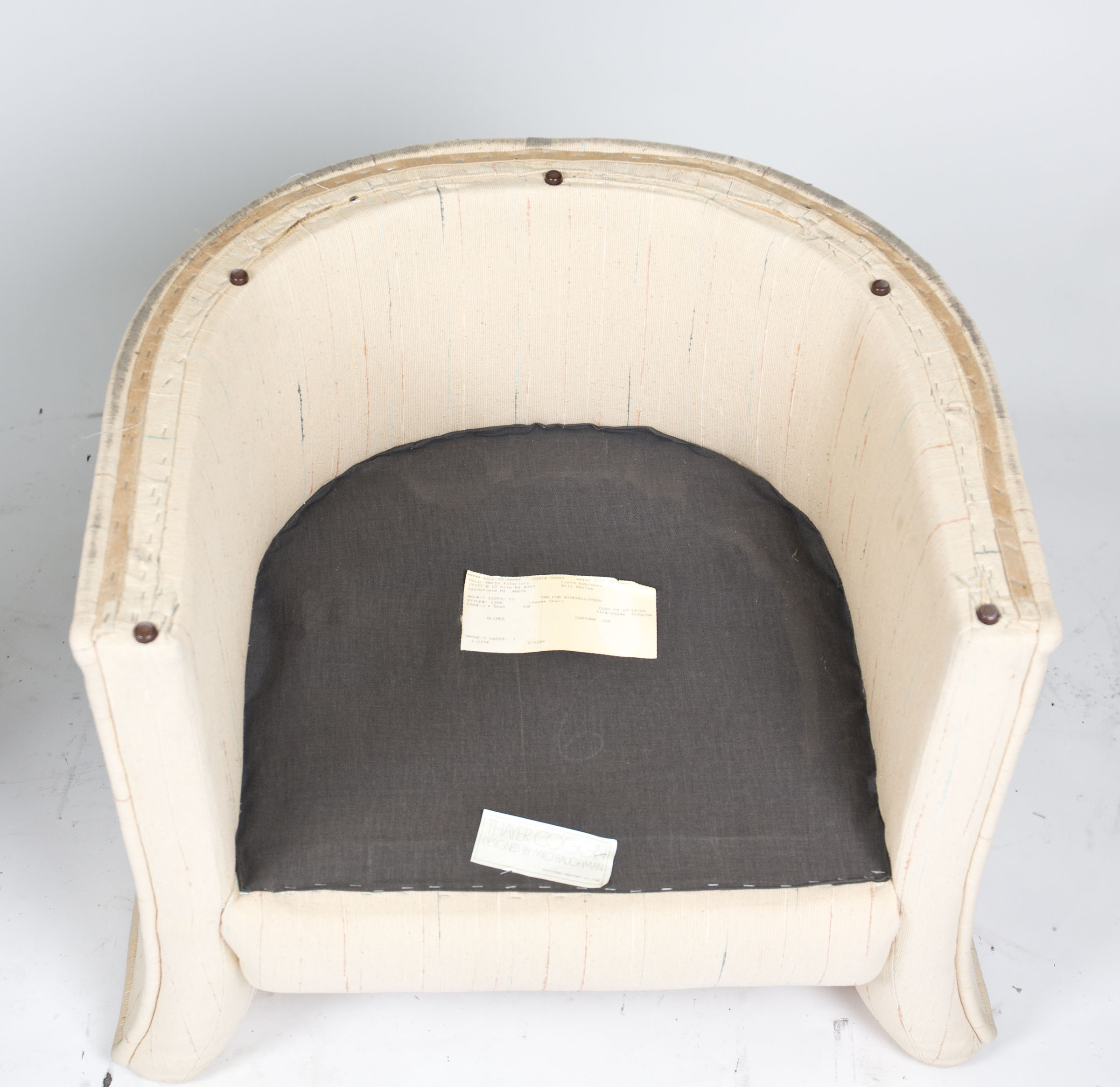 Vintage Upholstered Lounge Chairs by Thayer Coggin