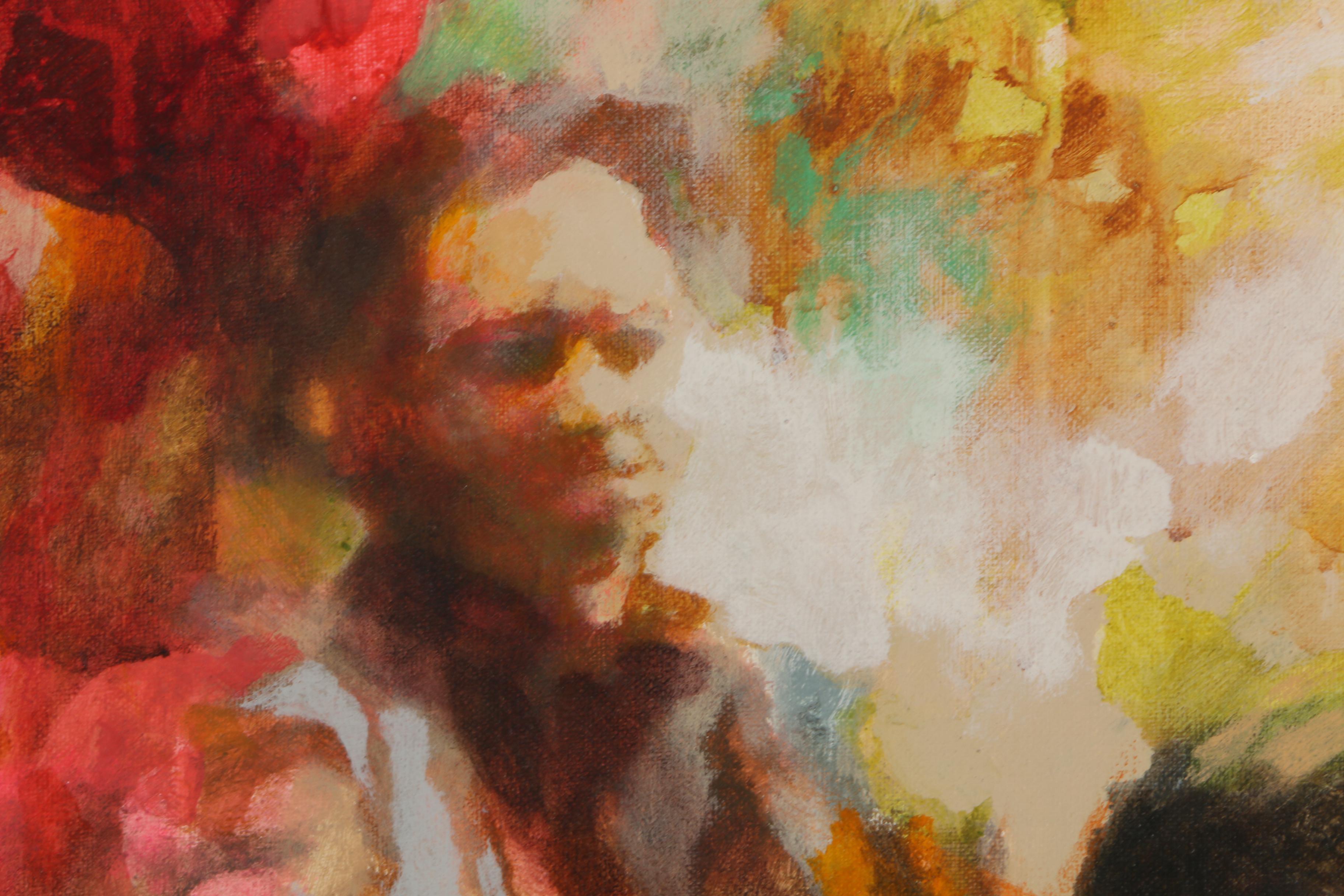 Irma Cavat Acrylic Painting on Canvas "Making the Scene"