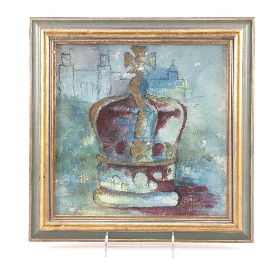 D. Wendover Watercolor Painting of Imperial State Crown