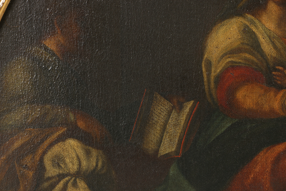 Old Master School Oil Painting on Canvas of a Madonna and Child