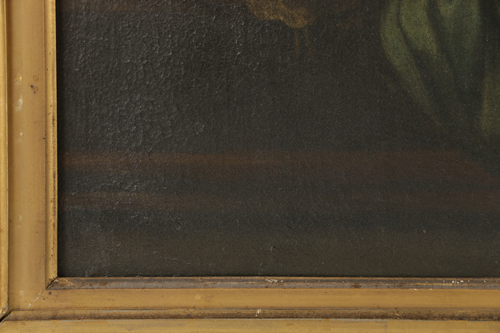 Old Master School Oil Painting on Canvas of a Madonna and Child