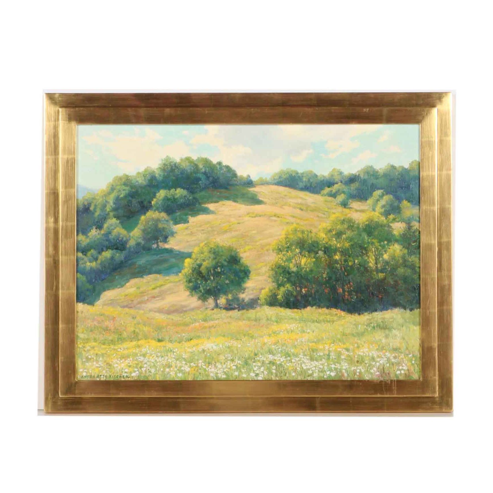 Anton Otto Fischer Oil on Canvas "Spring Flowers"