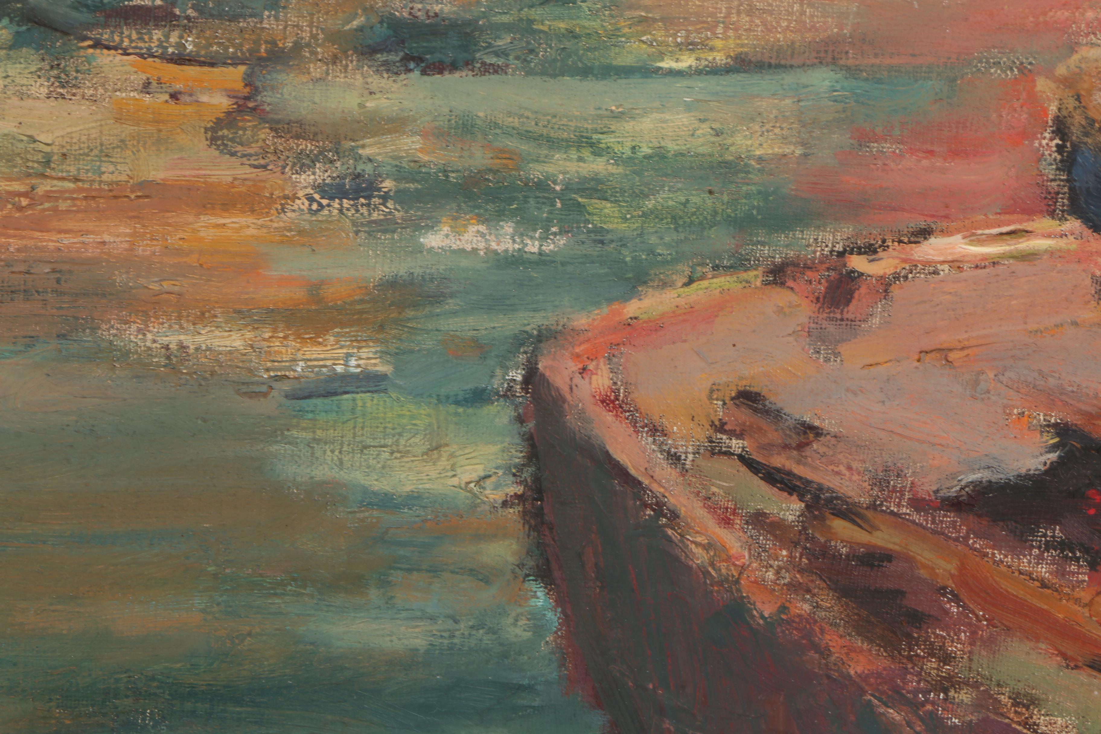 Malcolm Humphreys Oil on Canvas "Tuna Boats at Concarneau"