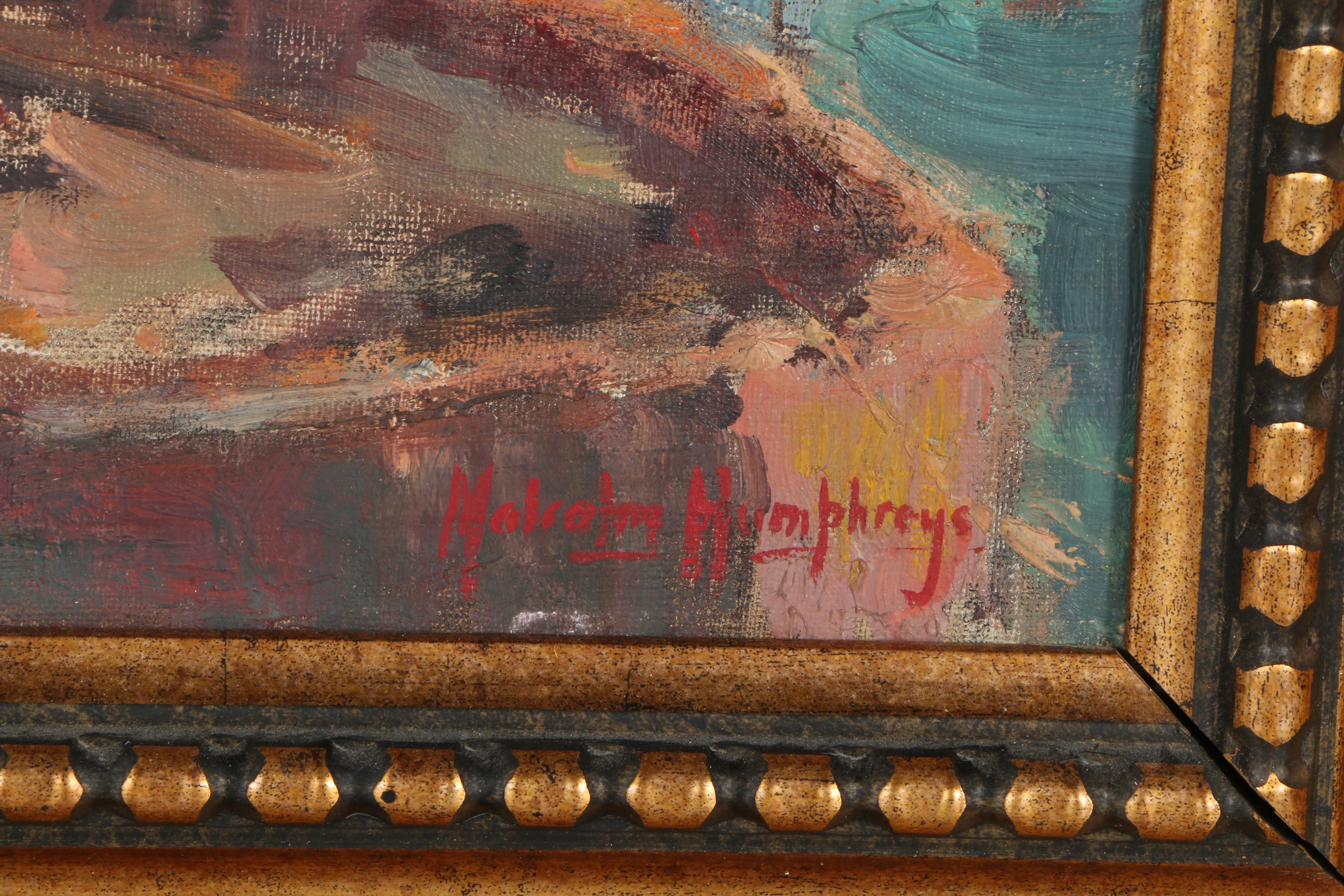 Malcolm Humphreys Oil on Canvas "Tuna Boats at Concarneau"