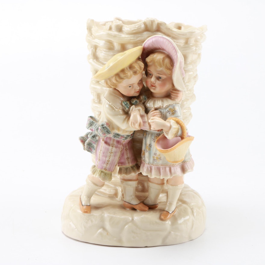 Porcelain Vase of Embracing Children