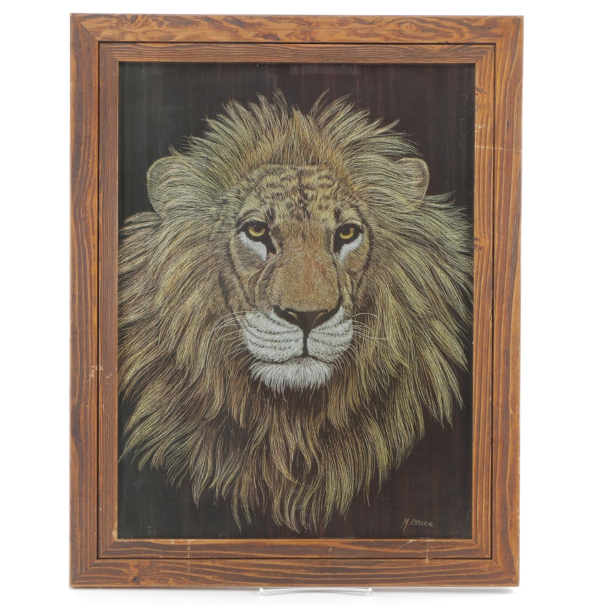 After Marjorie Brice Offset Lithograph of a Lion
