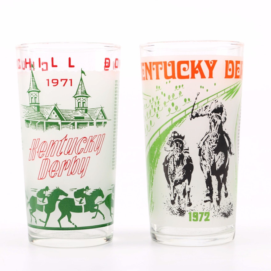 1971 and 1972 Kentucky Derby Glasses