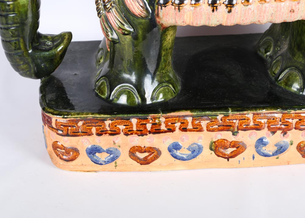 Vietnamese Ceramic Elephant Garden Stools