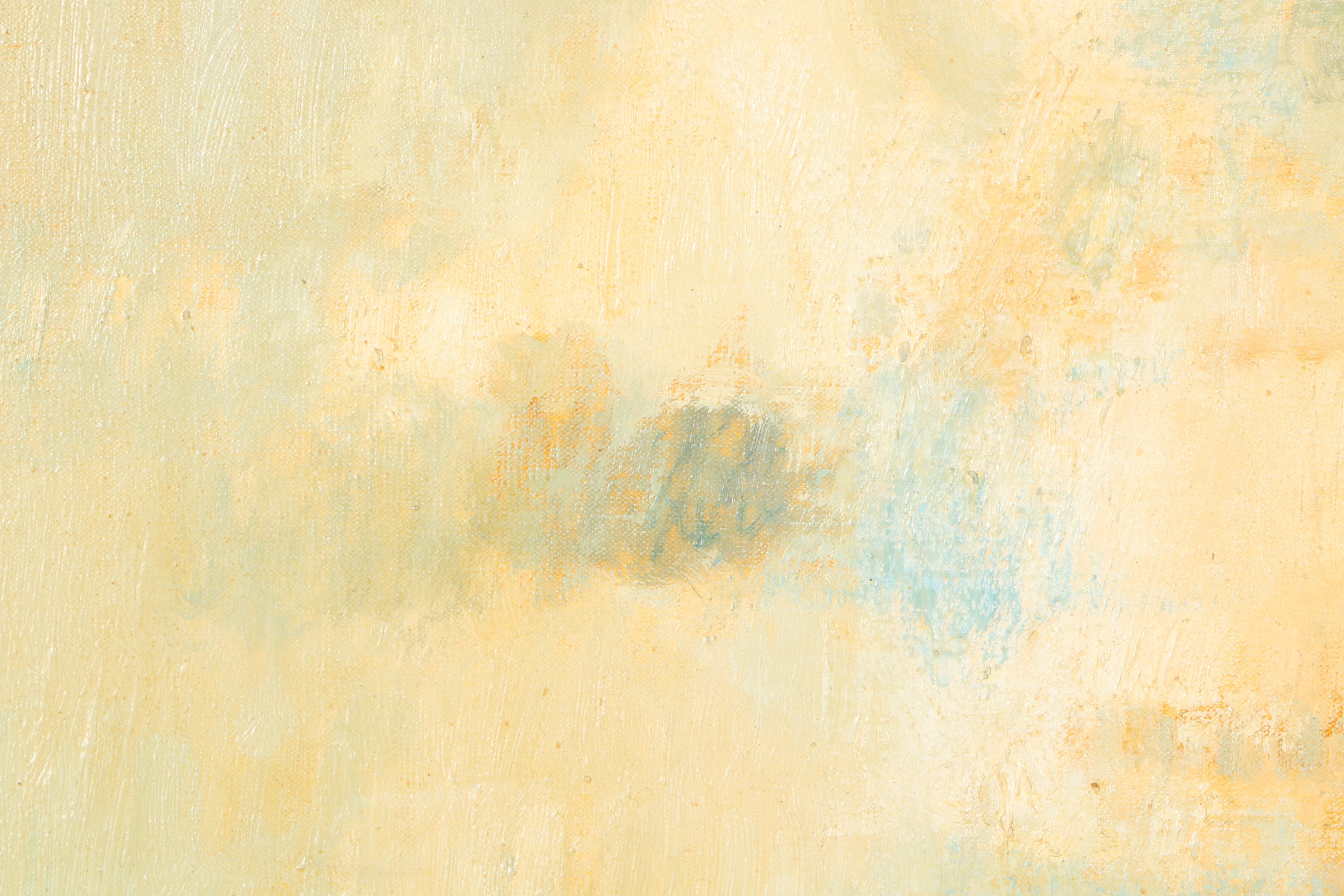 Gérard Passet Oil on Canvas Landscape"Village on a Hill"