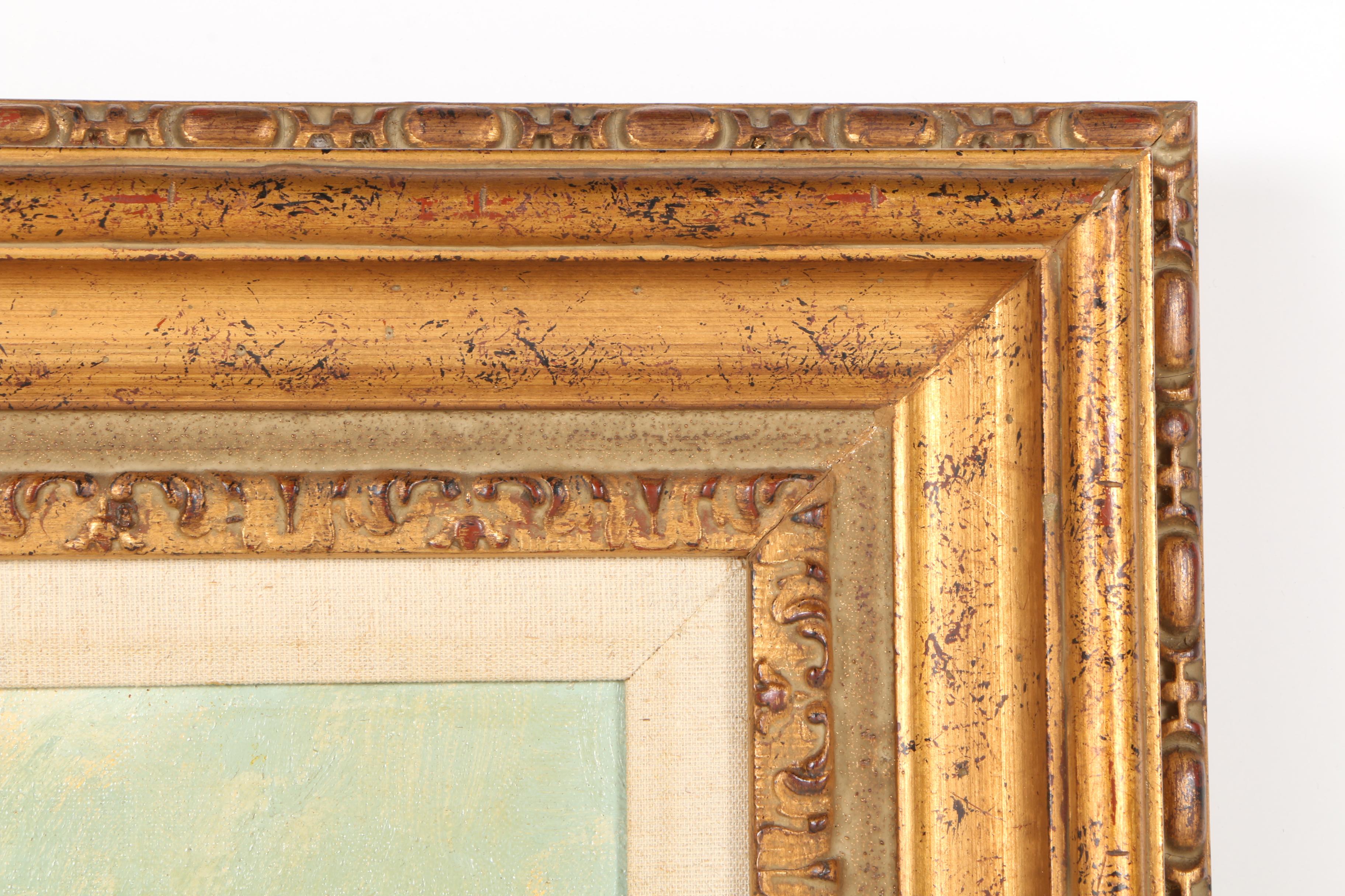 Gérard Passet Oil on Canvas Landscape"Village on a Hill"