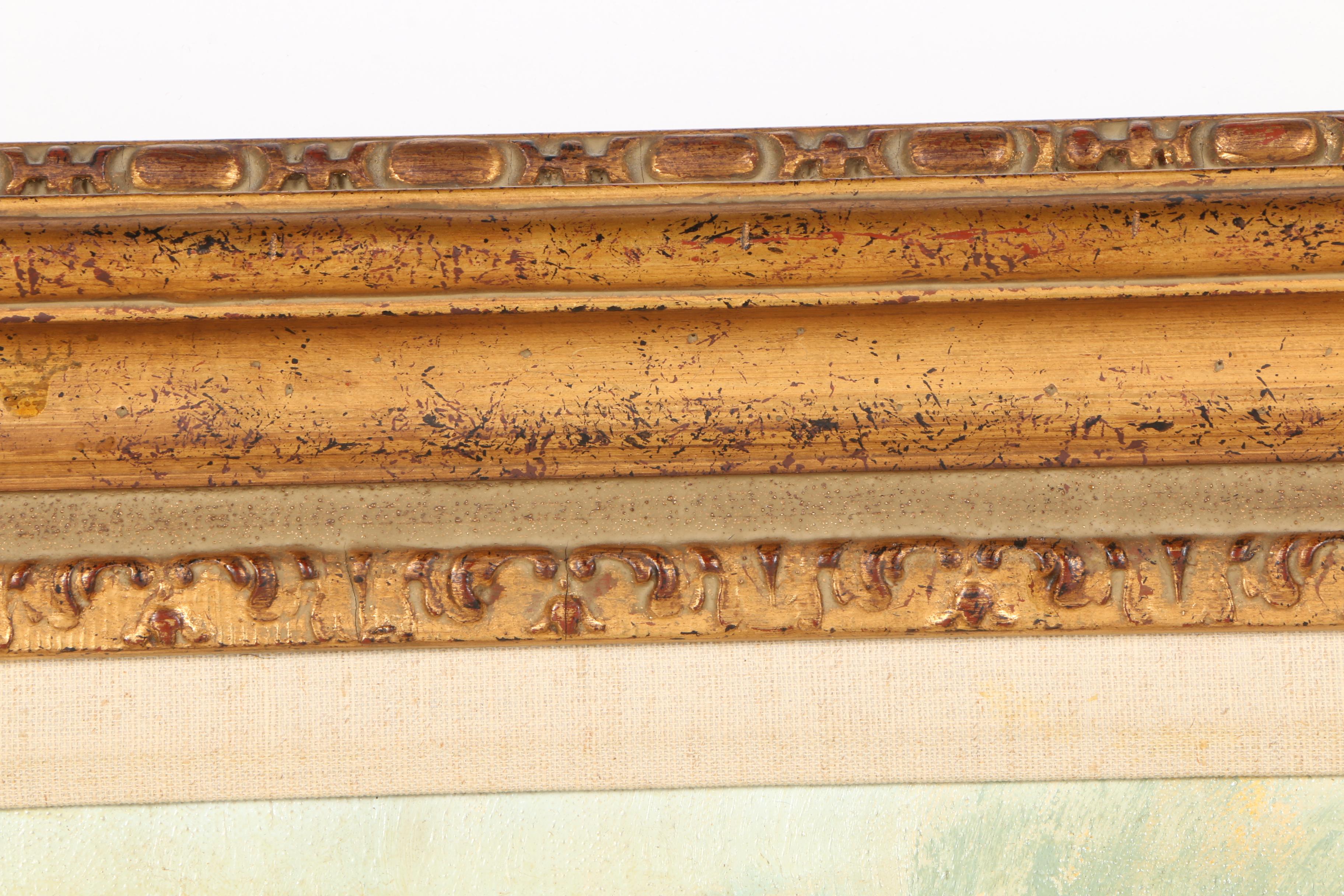 Gérard Passet Oil on Canvas Landscape"Village on a Hill"