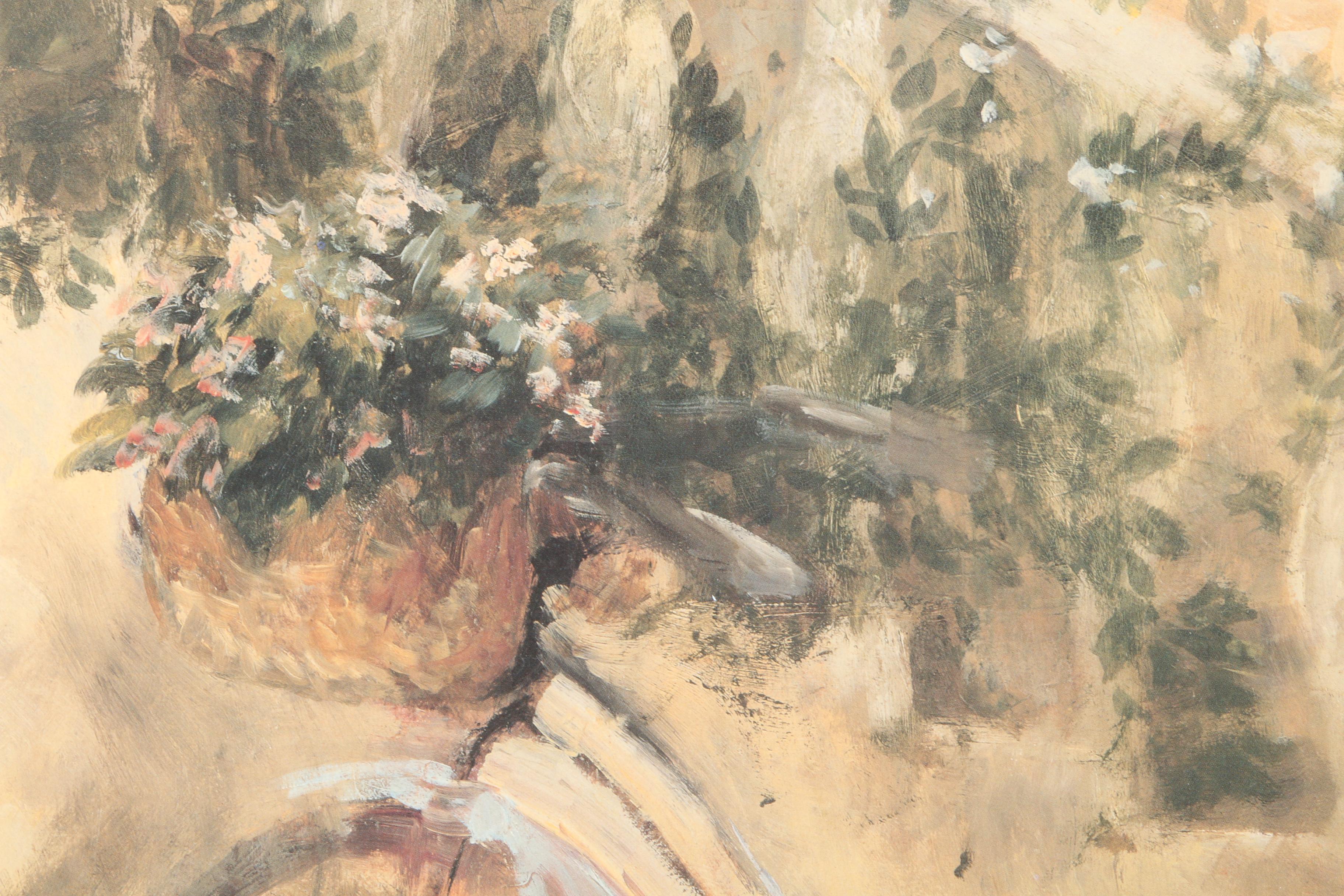 Offset Lithograph After Miguel Dominguez "Courtyard Bicycle"