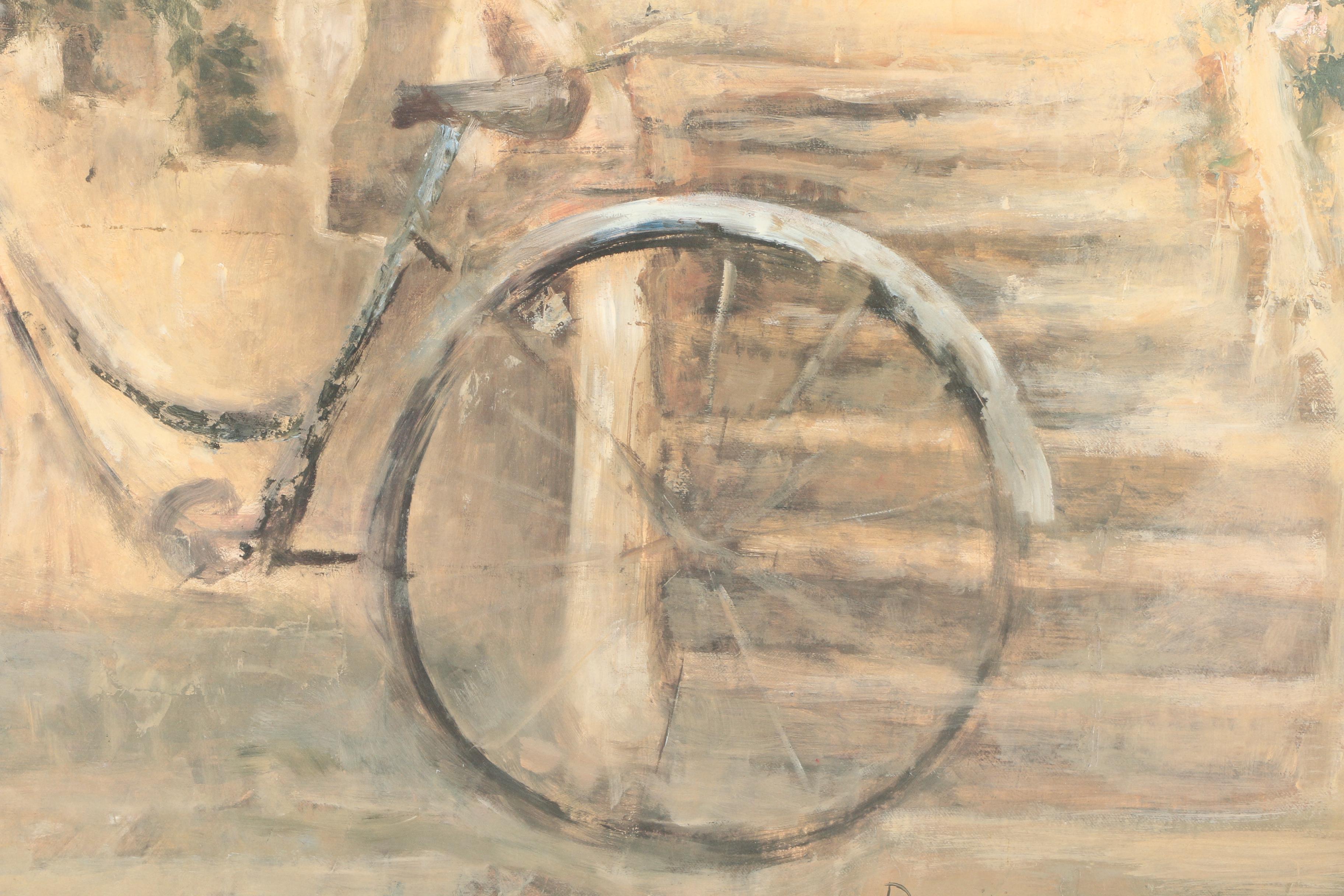 Offset Lithograph After Miguel Dominguez "Courtyard Bicycle"