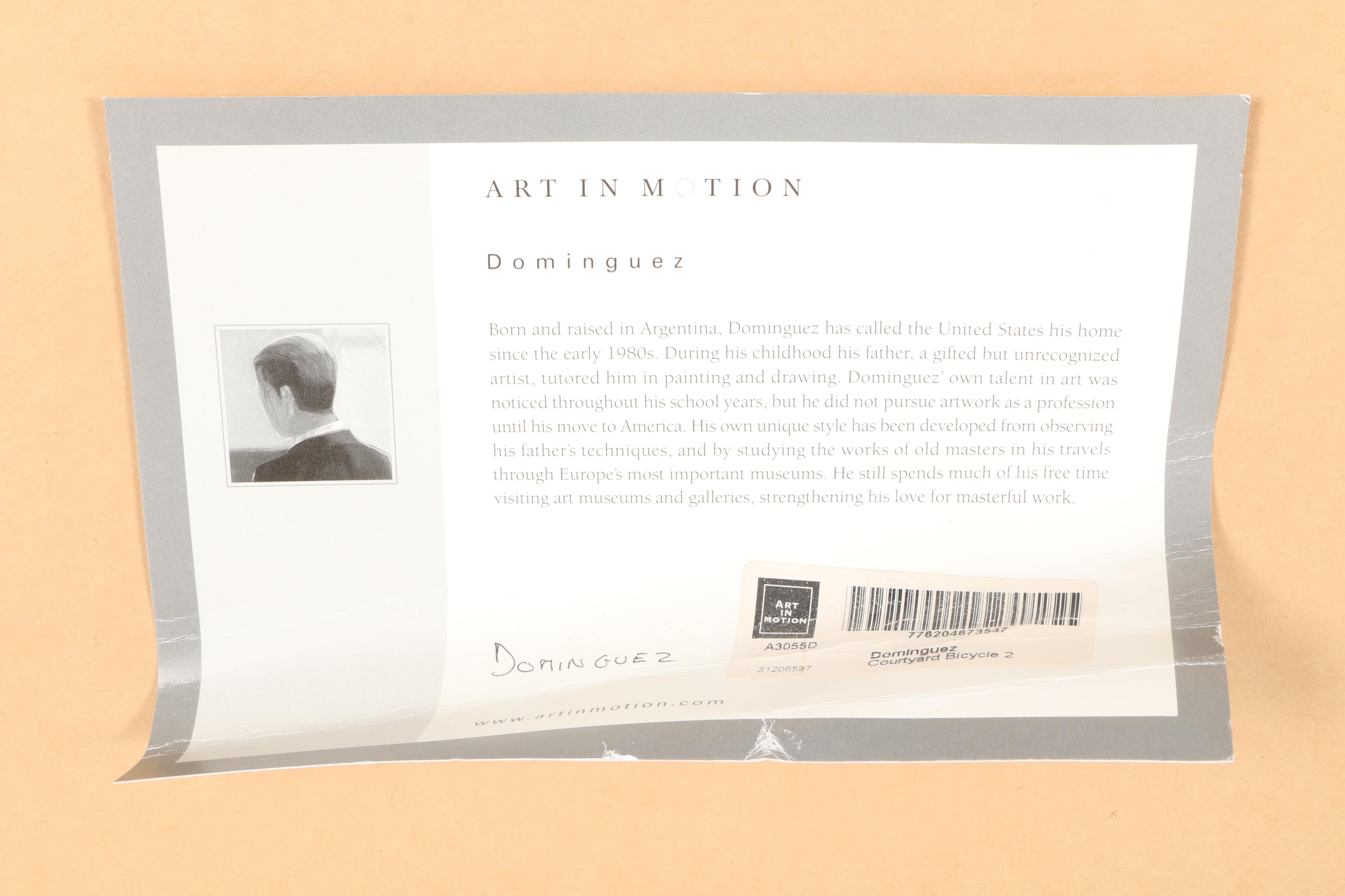 Offset Lithograph After Miguel Dominguez "Courtyard Bicycle"