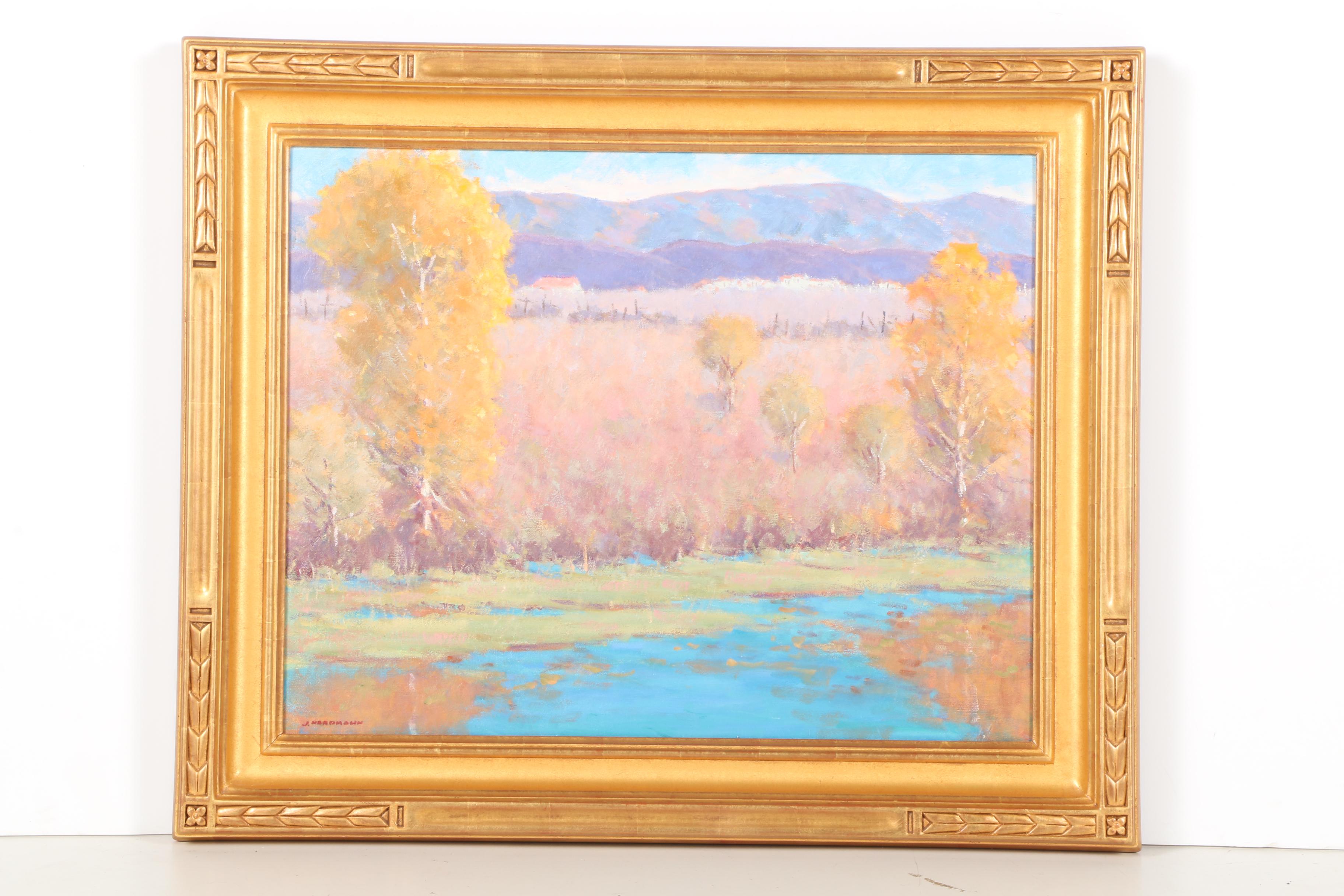 Anne Nordmann Oil on Canvas "A Quiet Stream"