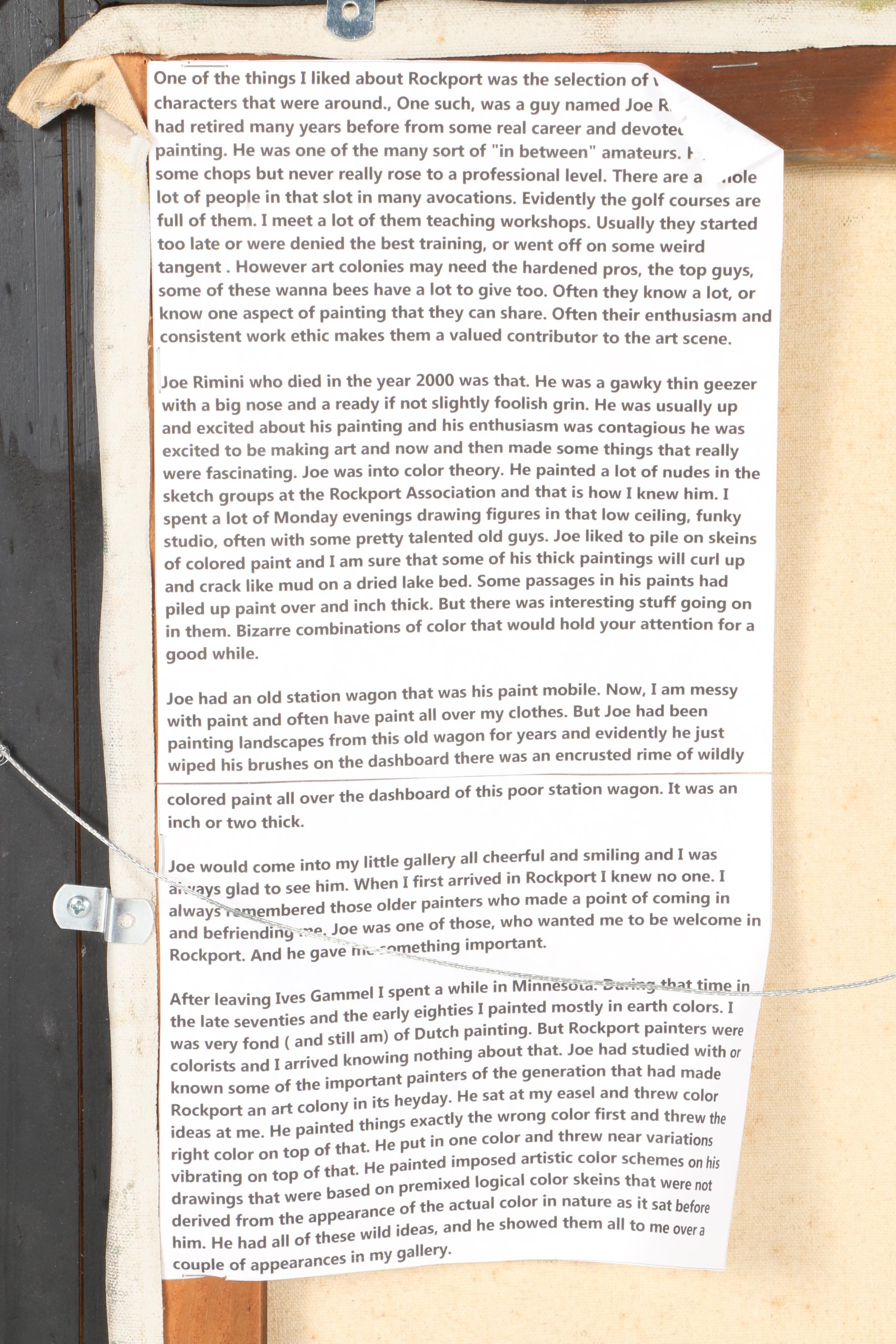 Joseph Rimini Oil Painting on Canvas "Rocky Shore"