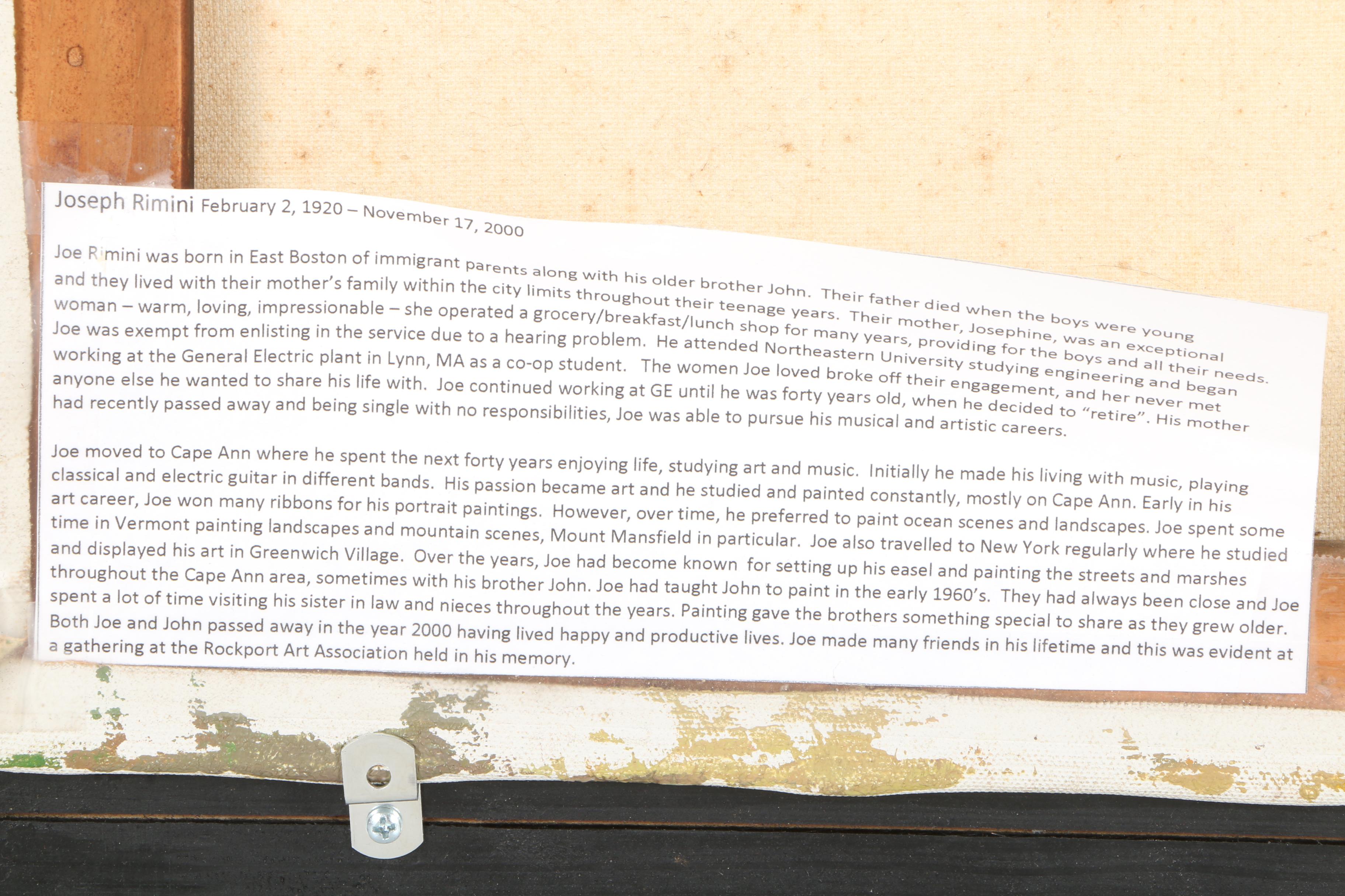 Joseph Rimini Oil Painting on Canvas "Rocky Shore"