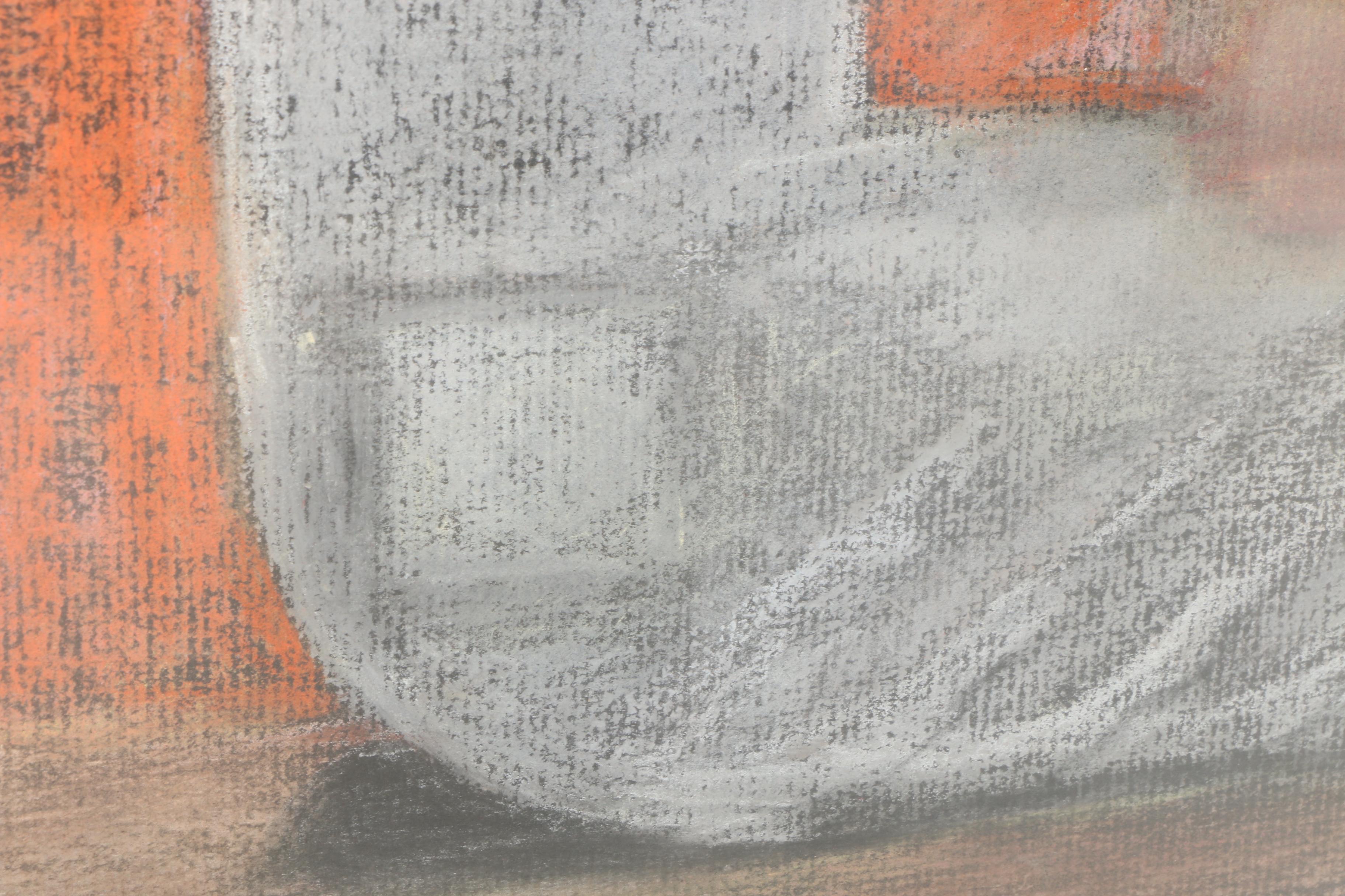 Conte Crayon Drawing of Abstract Shapes