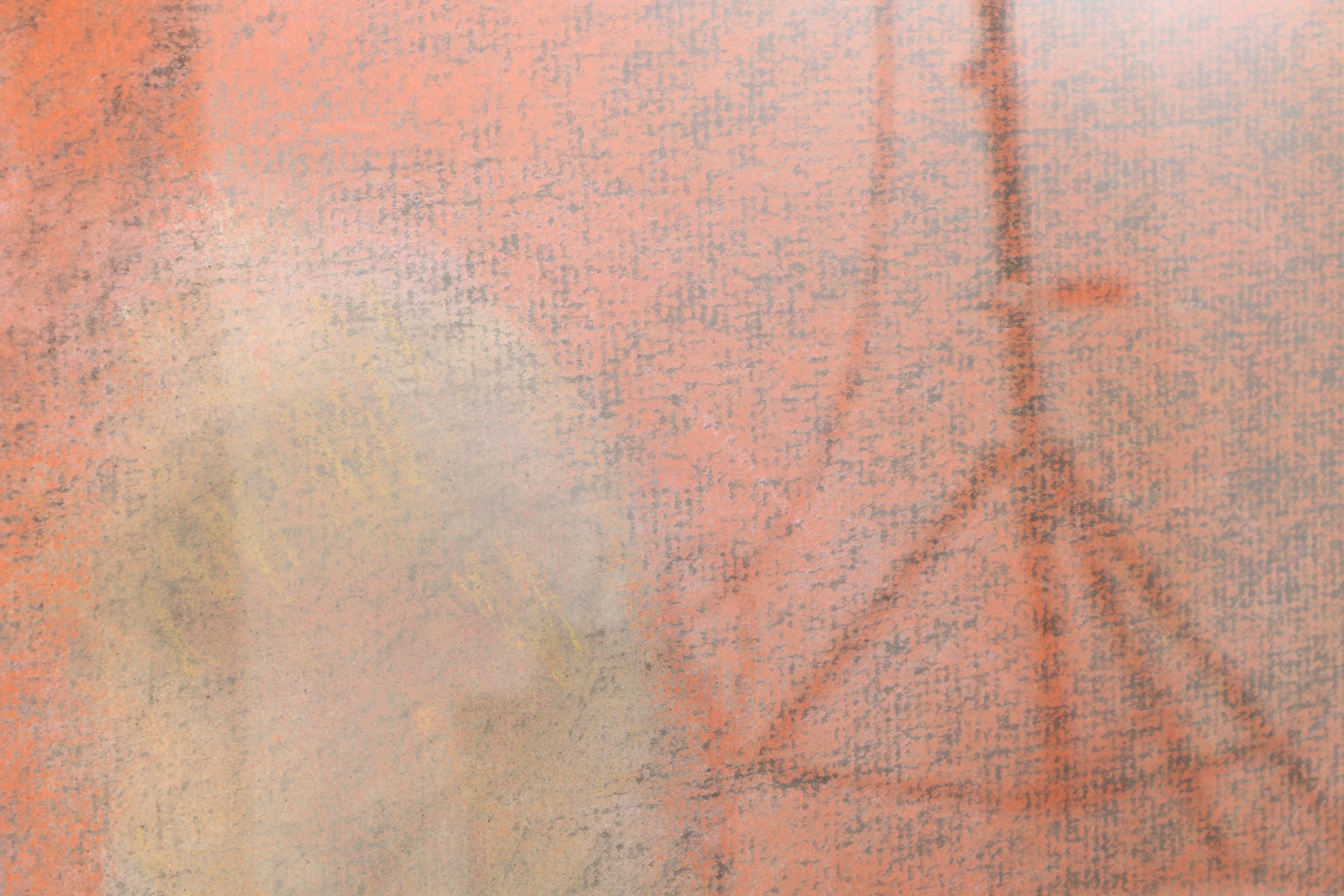 Conte Crayon Drawing of Abstract Shapes