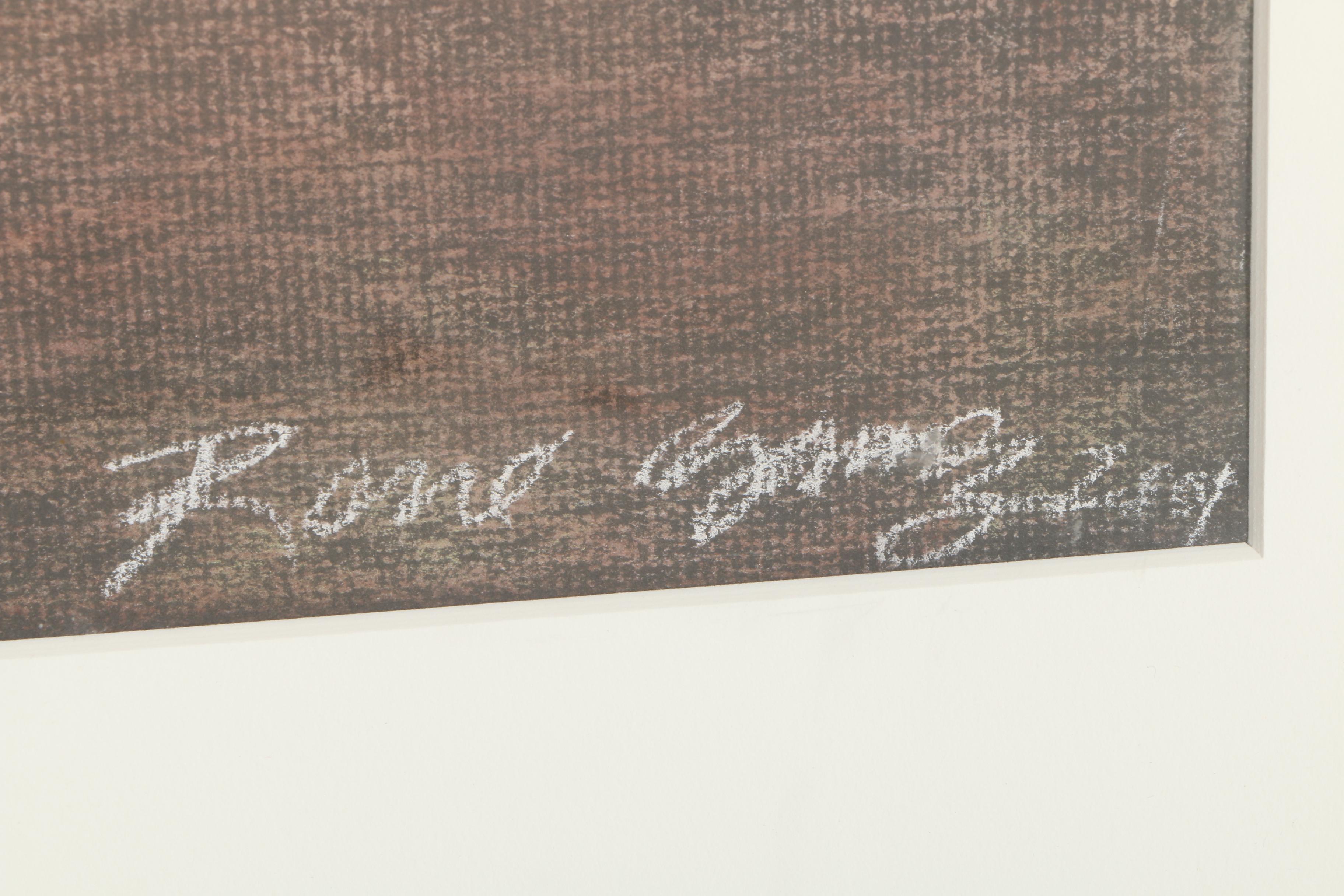 Conte Crayon Drawing of Abstract Shapes