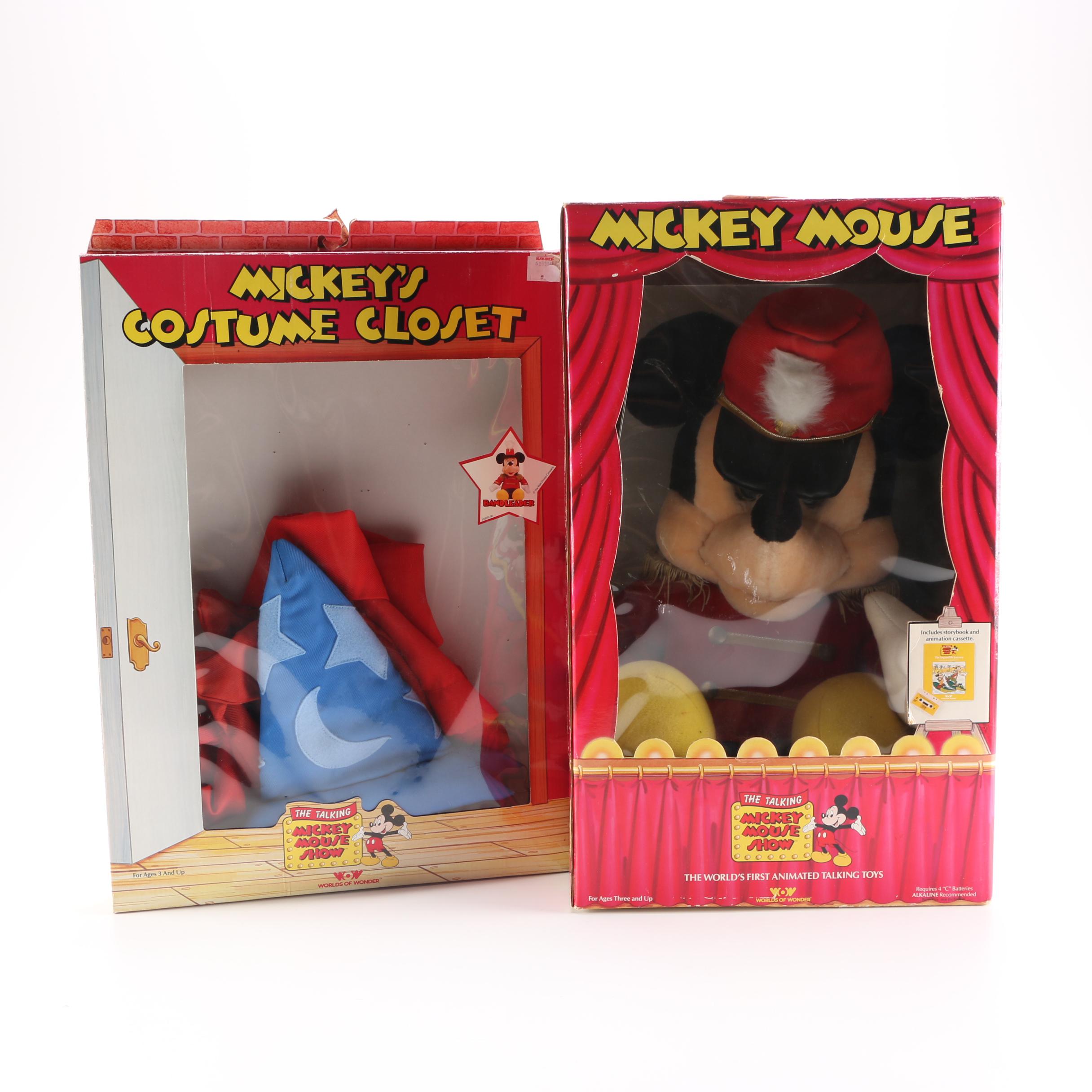1986 The Talking Mickey Mouse Toy with Bandleader and Sorcerers Apprentice Costume