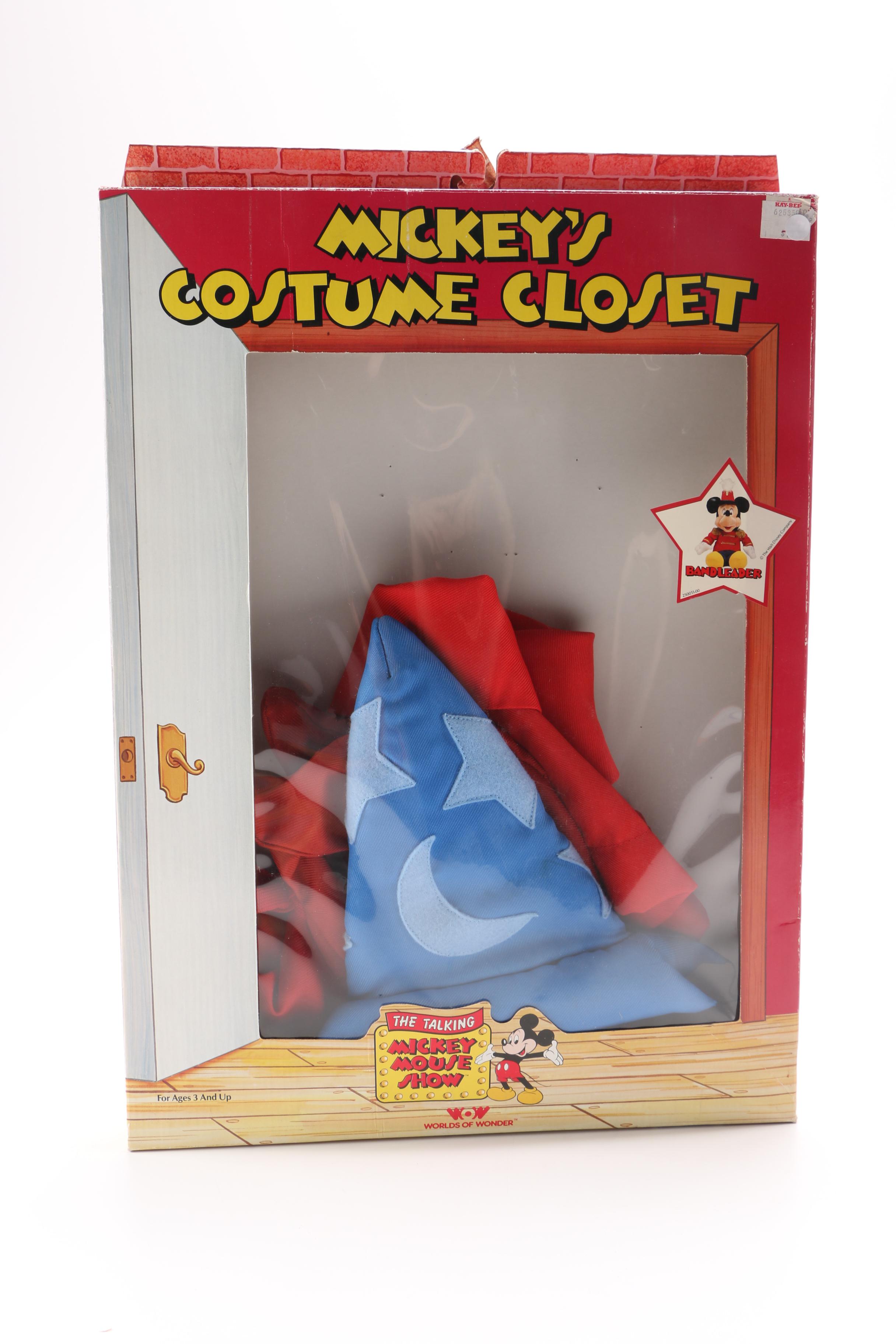 1986 The Talking Mickey Mouse Toy with Bandleader and Sorcerers Apprentice Costume