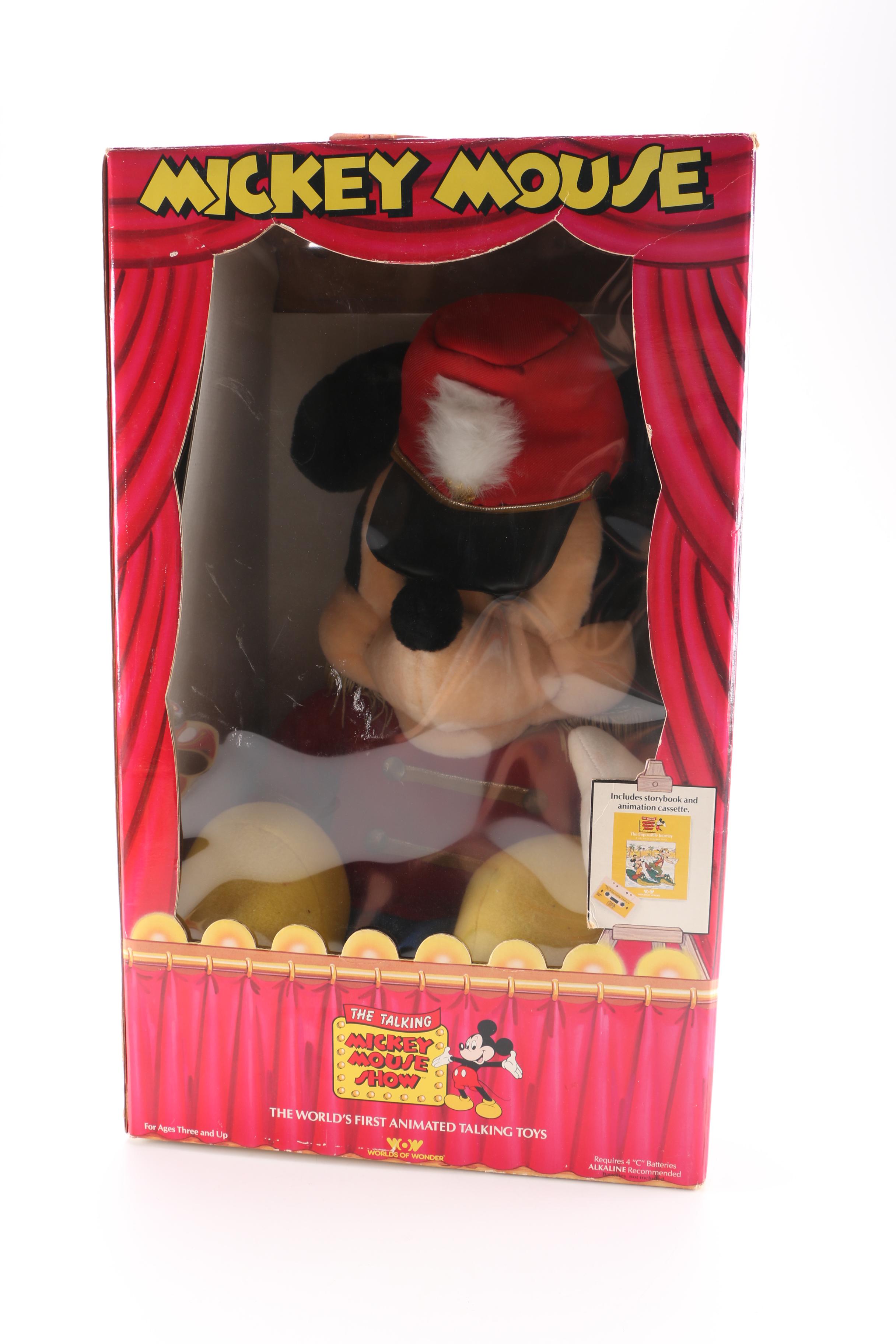 1986 The Talking Mickey Mouse Toy with Bandleader and Sorcerers Apprentice Costume