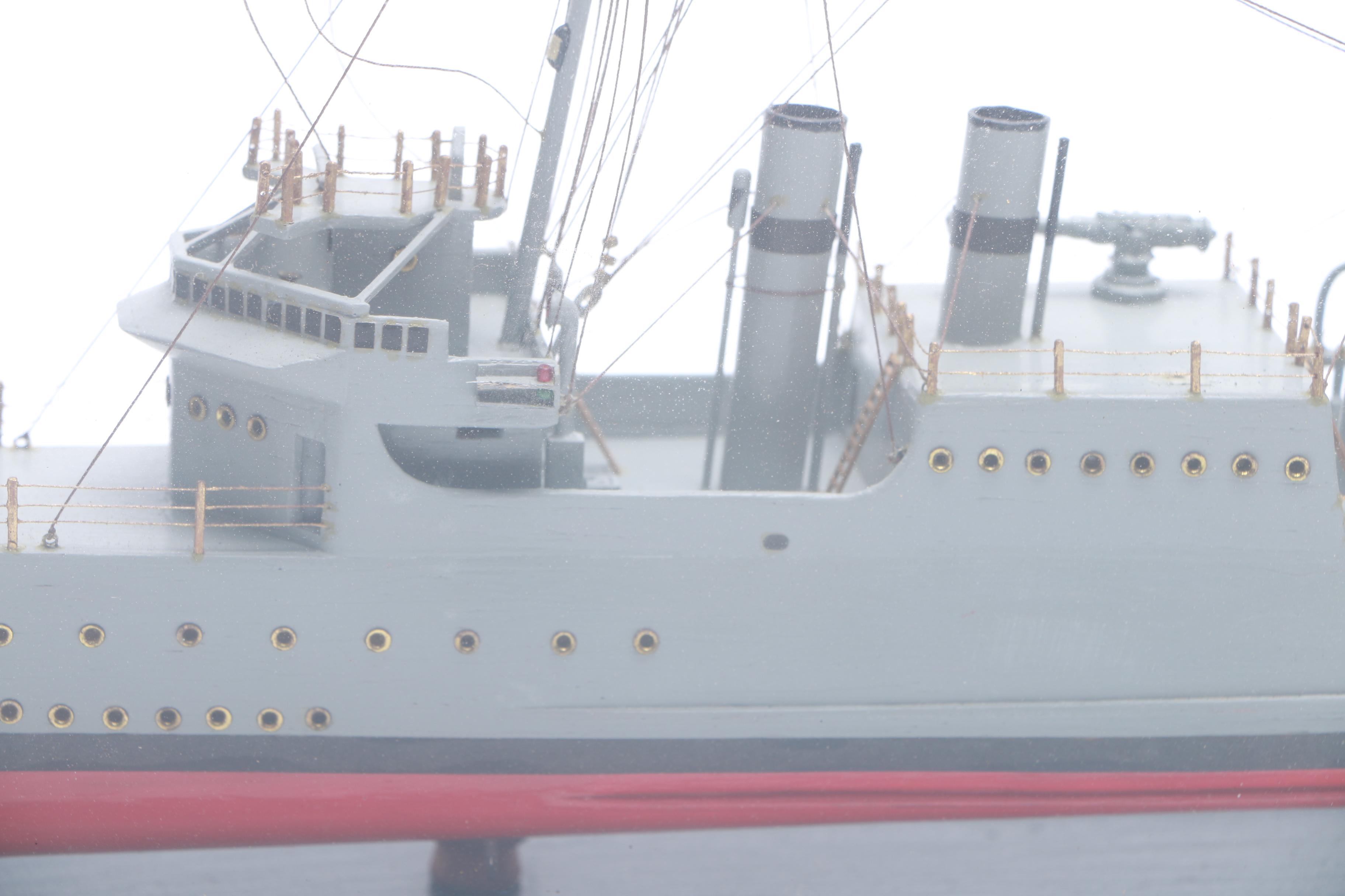 Vintage USS Destroyer "Preston" Shadow Box Ship