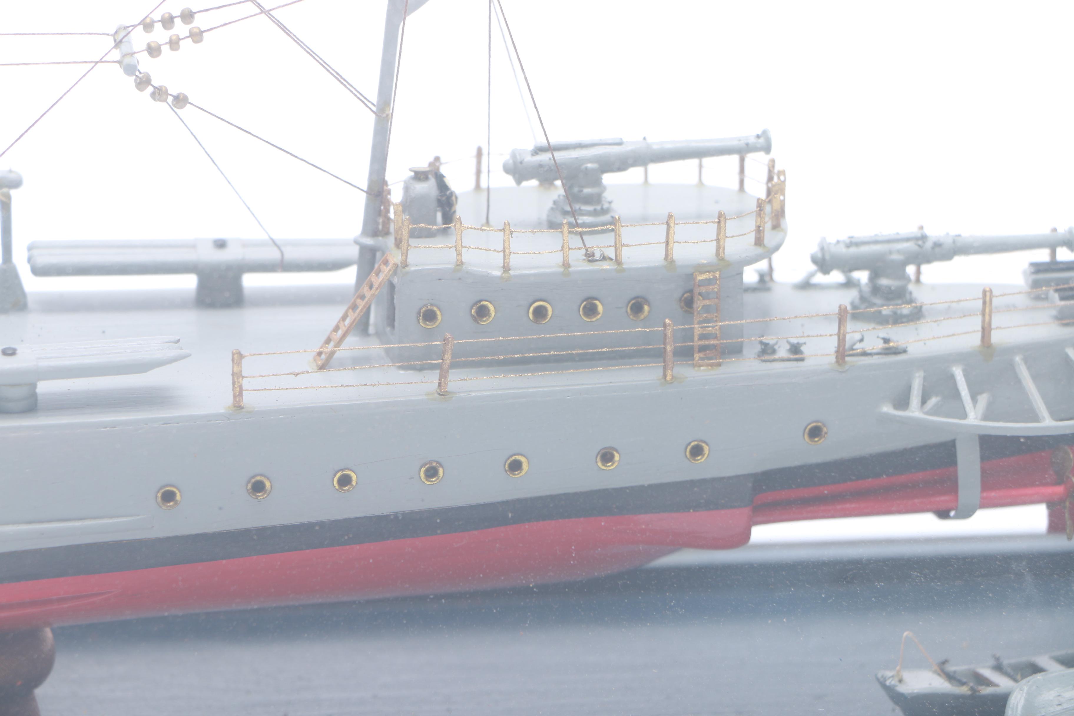 Vintage USS Destroyer "Preston" Shadow Box Ship