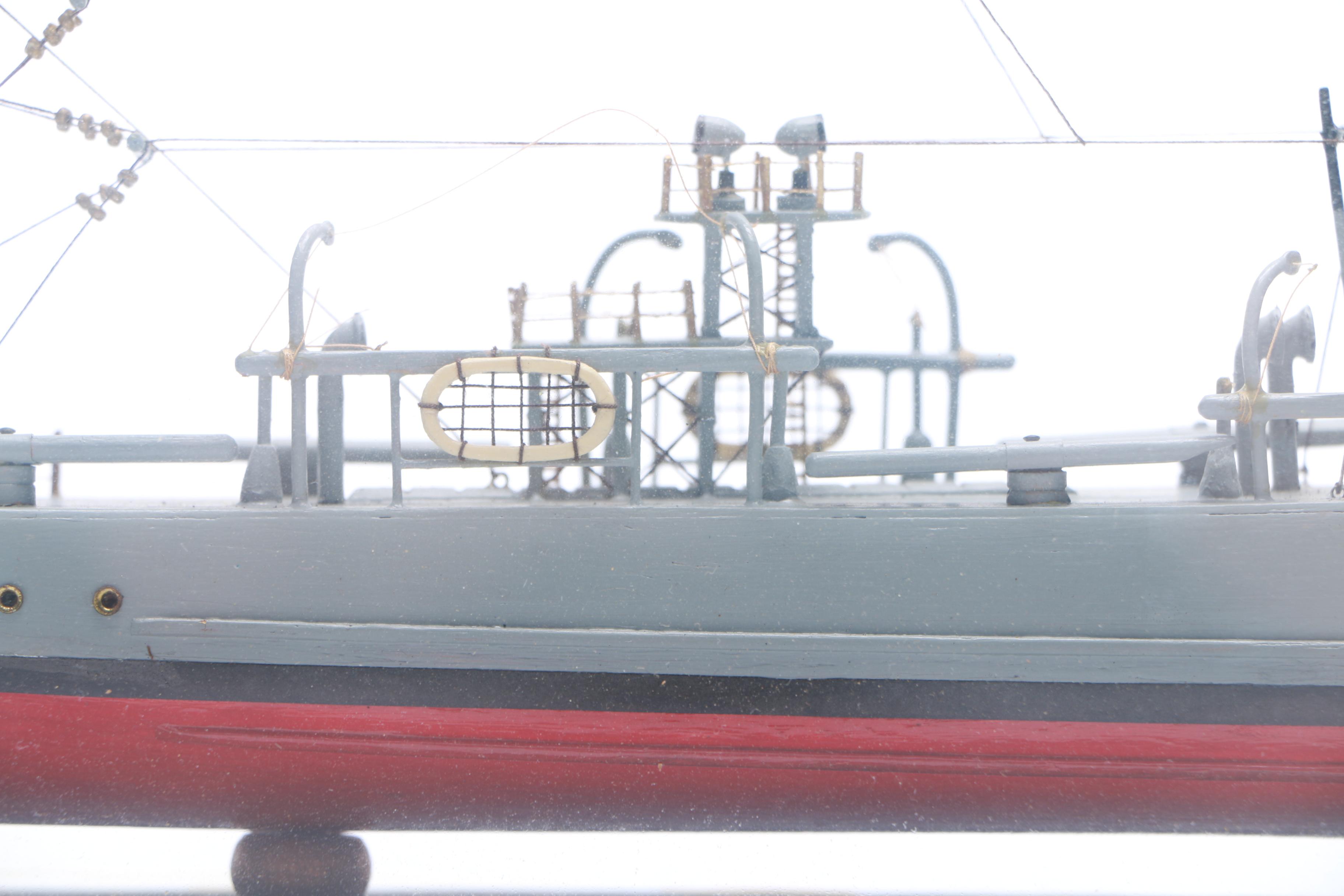 Vintage USS Destroyer "Preston" Shadow Box Ship