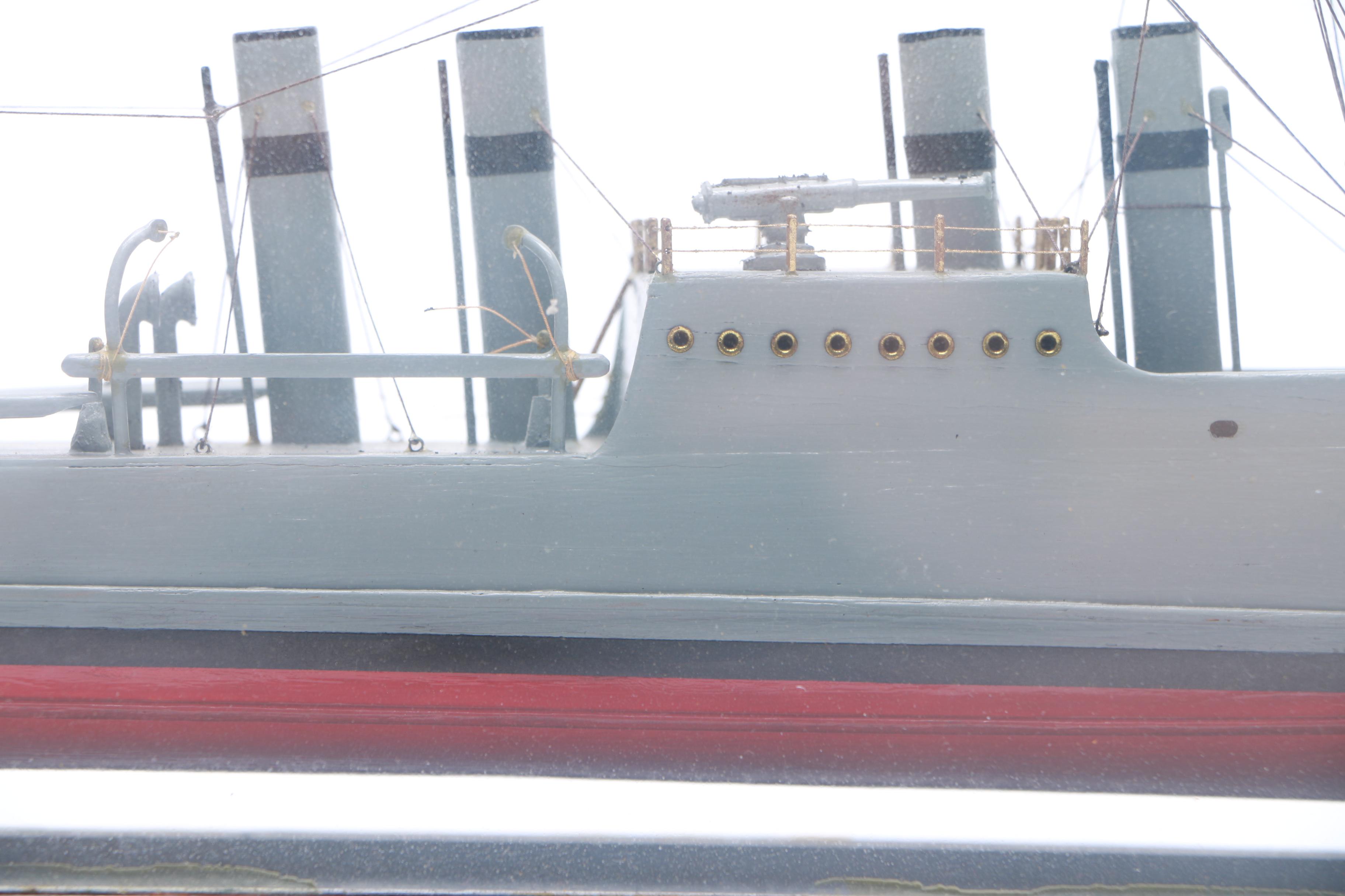 Vintage USS Destroyer "Preston" Shadow Box Ship