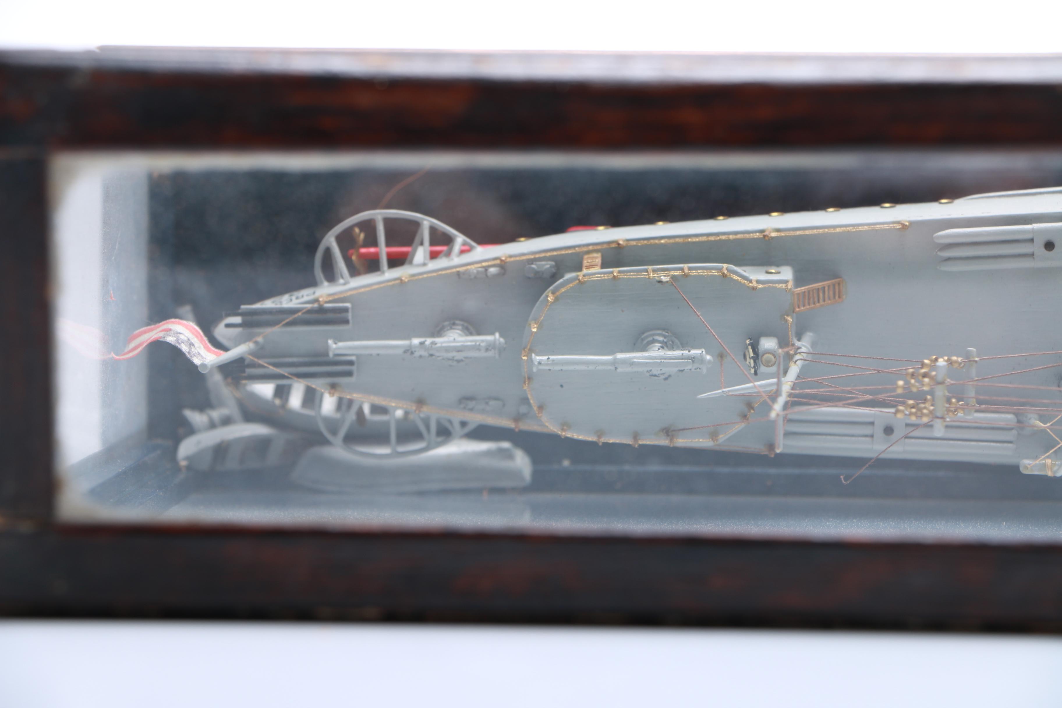 Vintage USS Destroyer "Preston" Shadow Box Ship