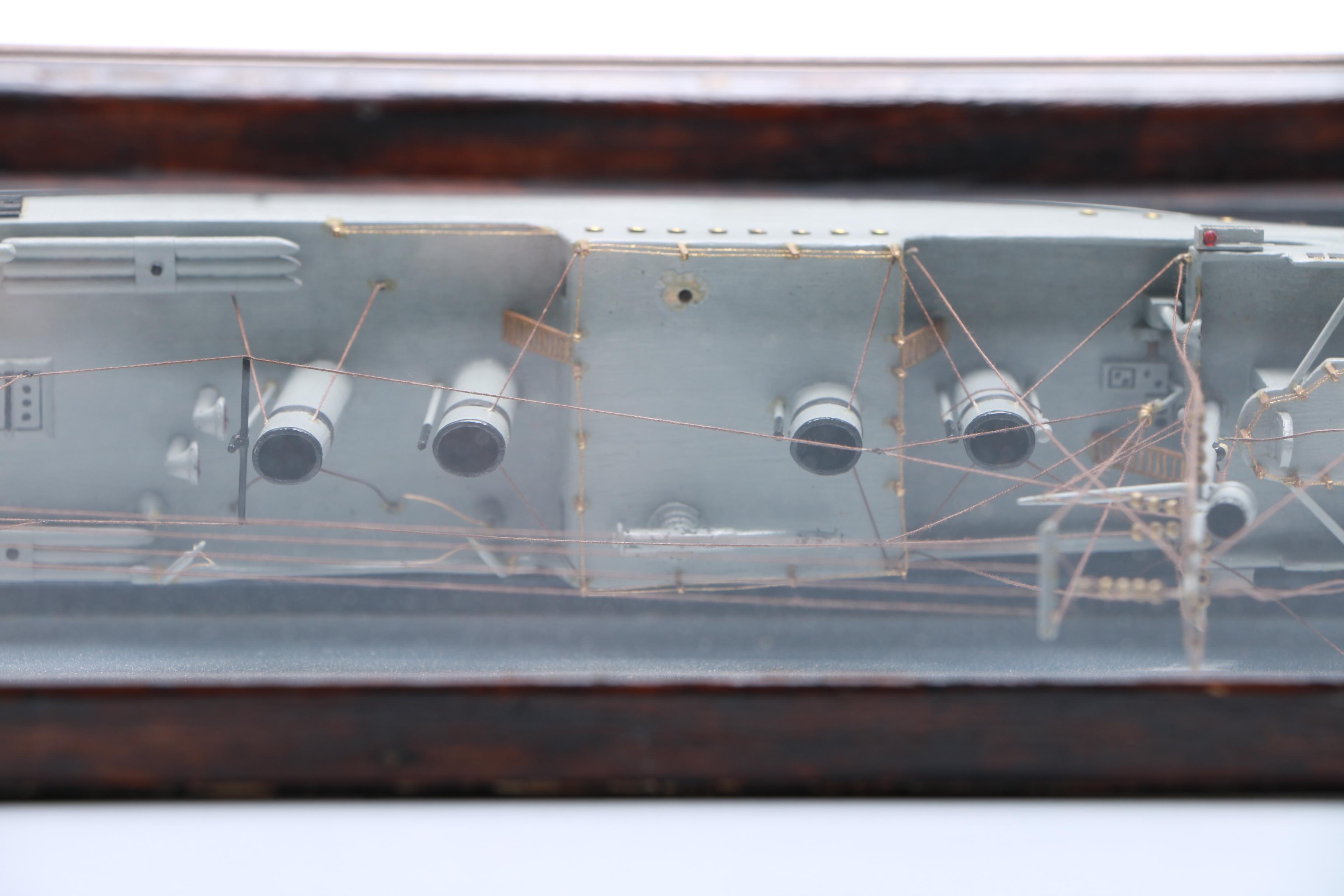 Vintage USS Destroyer "Preston" Shadow Box Ship