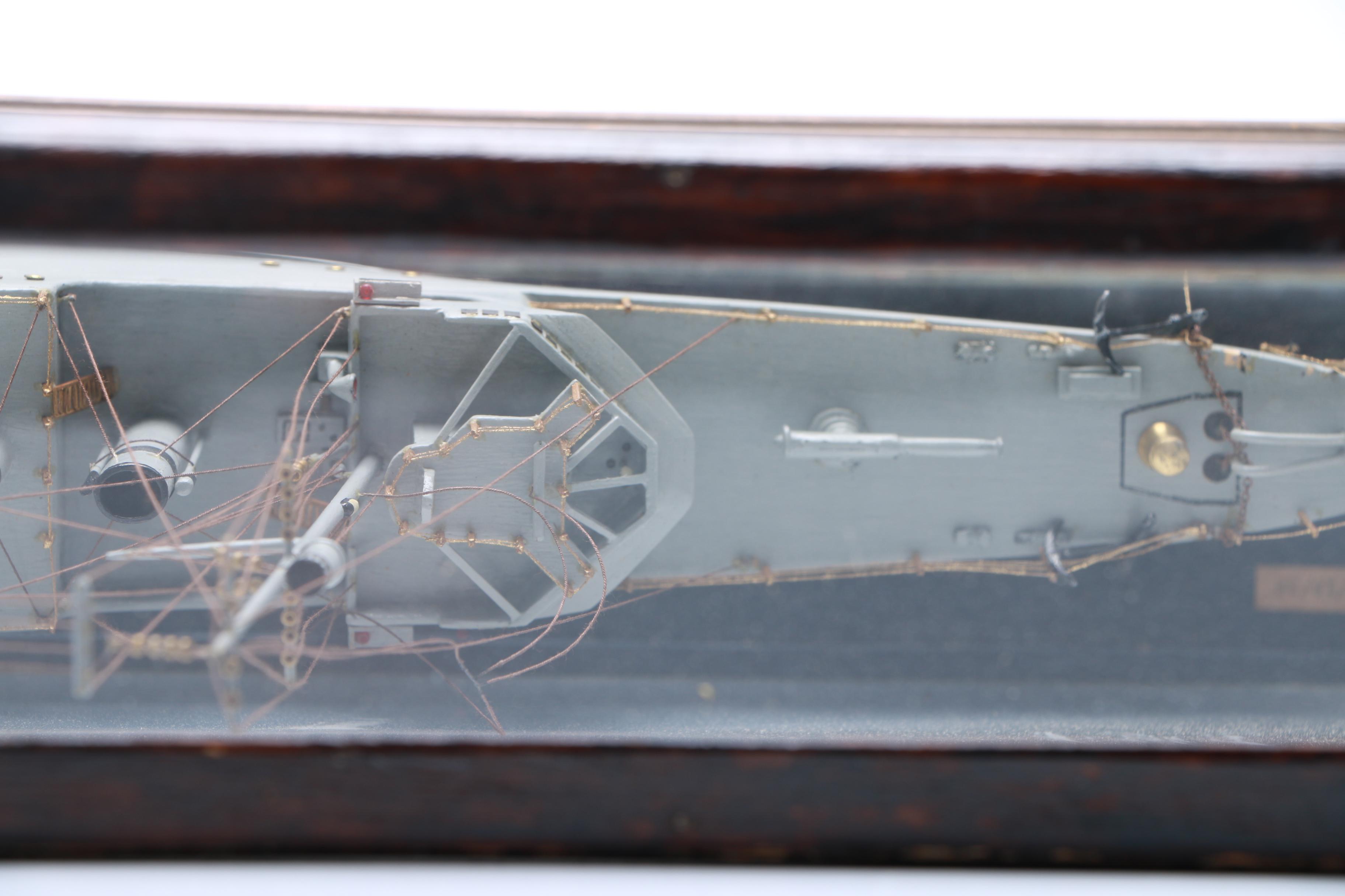 Vintage USS Destroyer "Preston" Shadow Box Ship