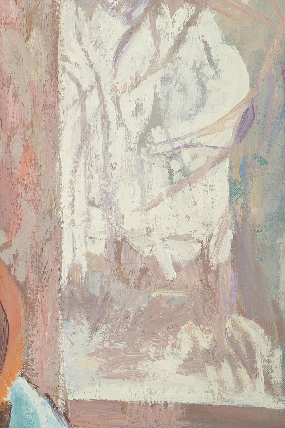 Emily B. Waite Oil Painting on Unstretched Canvas Portrait of a Red-haired Woman