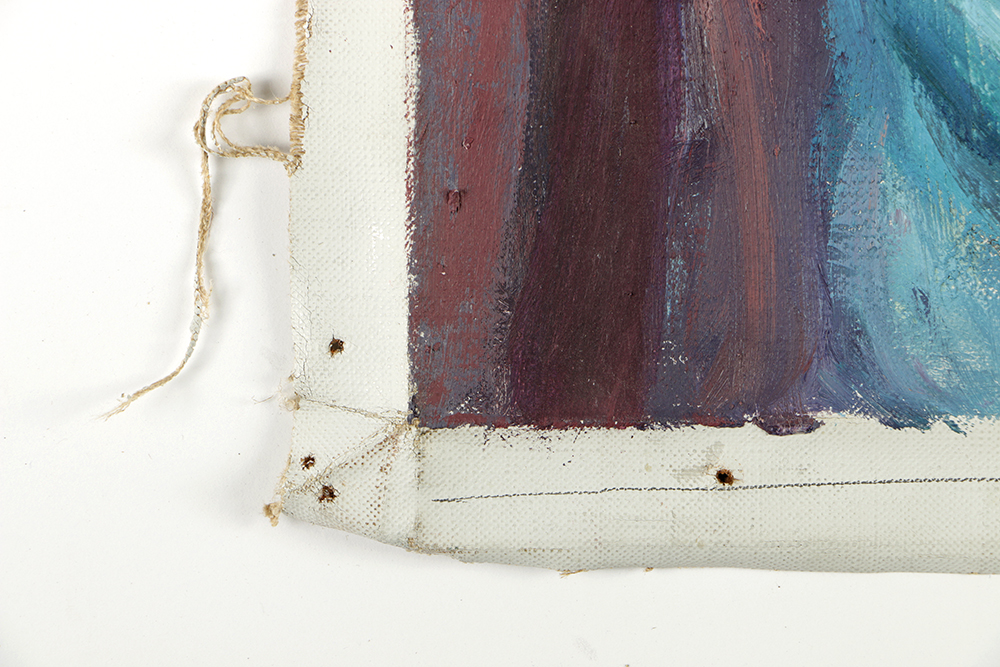 Emily B. Waite Oil Painting on Unstretched Canvas Portrait of a Red-haired Woman