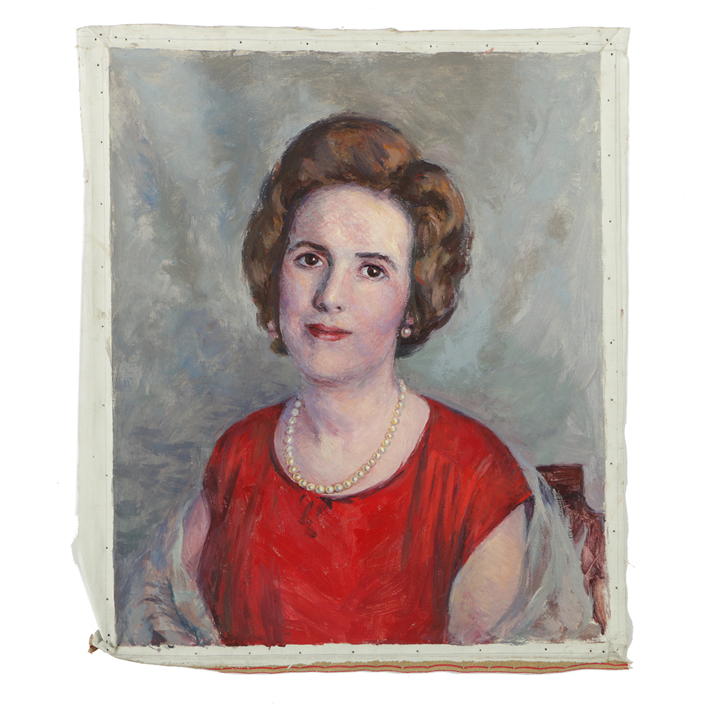 Emily B. Waite Oil Painting on Unstreached Canvas of a Woman