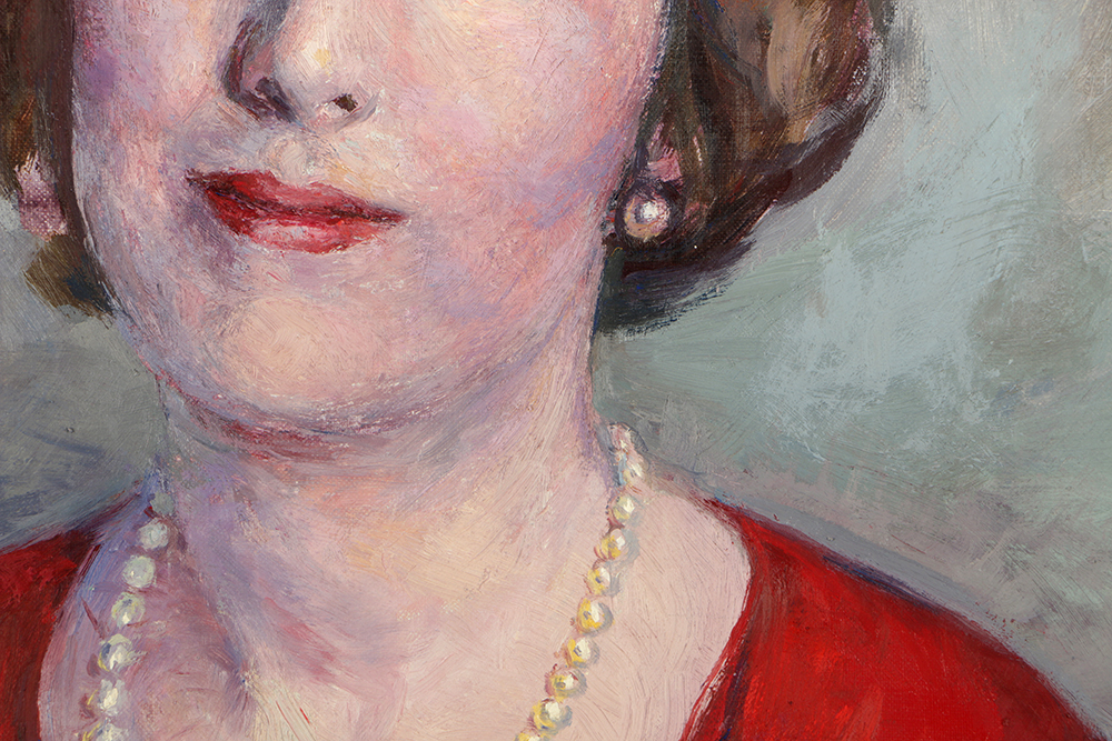 Emily B. Waite Oil Painting on Unstreached Canvas of a Woman