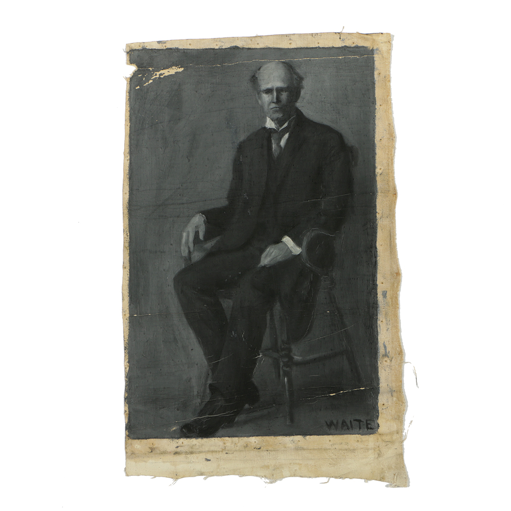 Emily B. Waite Oil Painting on Unstreached Canvas Portrait of a Man