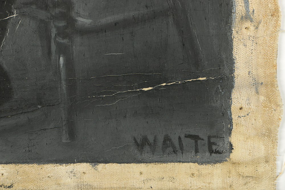 Emily B. Waite Oil Painting on Unstreached Canvas Portrait of a Man