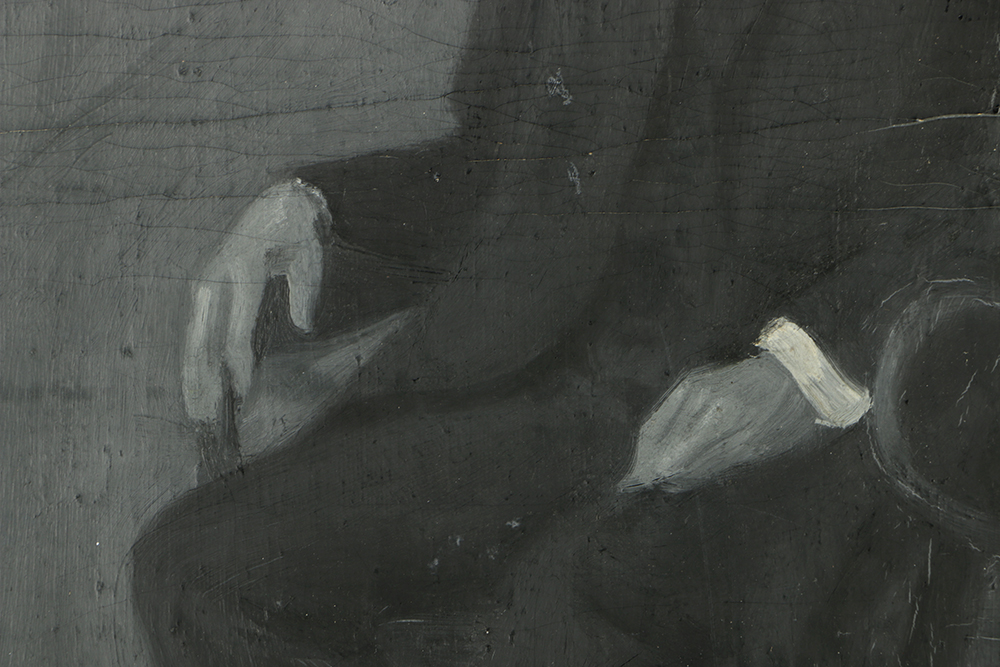 Emily B. Waite Oil Painting on Unstreached Canvas Portrait of a Man