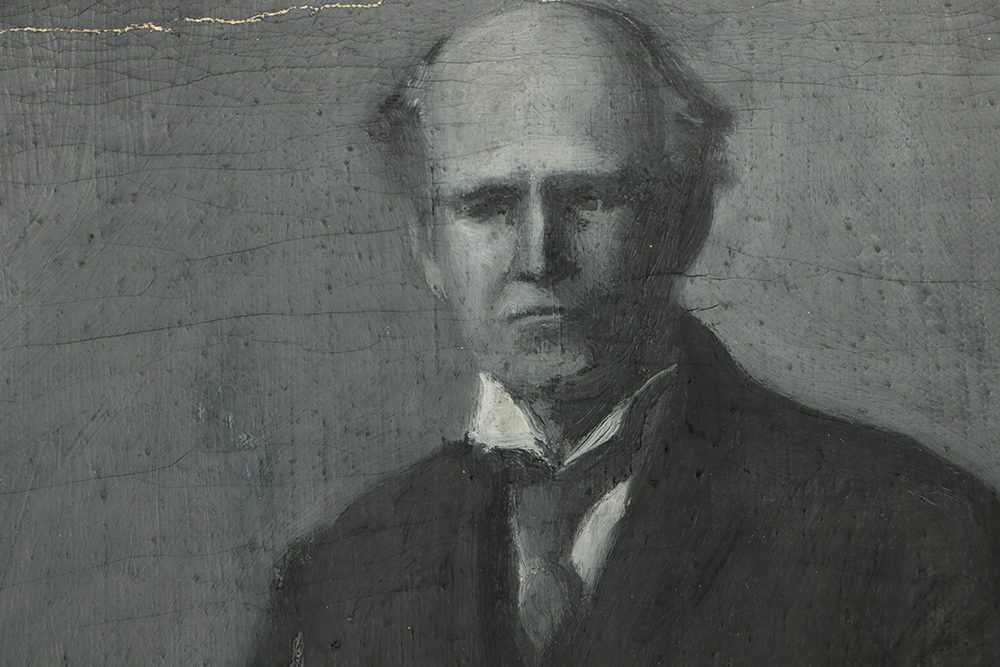 Emily B. Waite Oil Painting on Unstreached Canvas Portrait of a Man