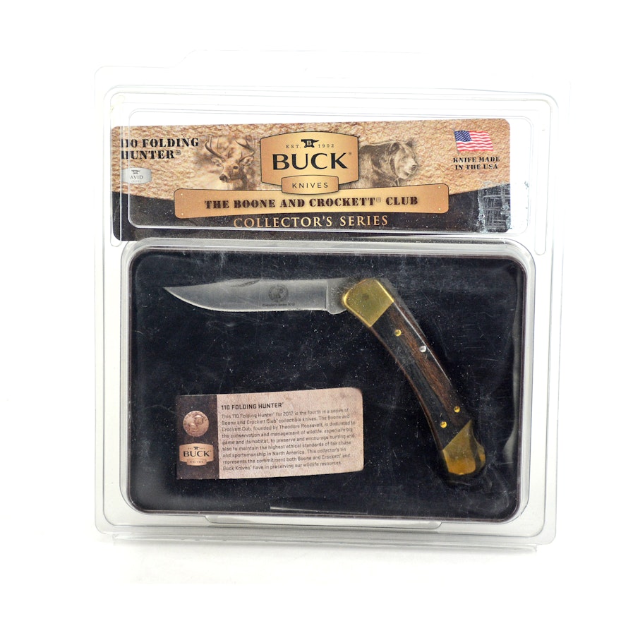 Buck Knife Collector's Series Boone and Crockett Club 110 Folding Hunter Knife