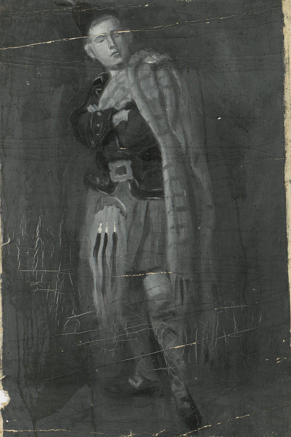 Emily B. Waite Oil Painting on Unstreached Canvas Portrait of a Scottish Man