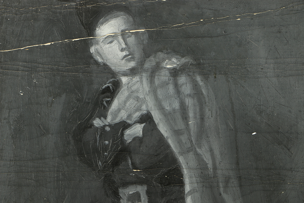 Emily B. Waite Oil Painting on Unstreached Canvas Portrait of a Scottish Man