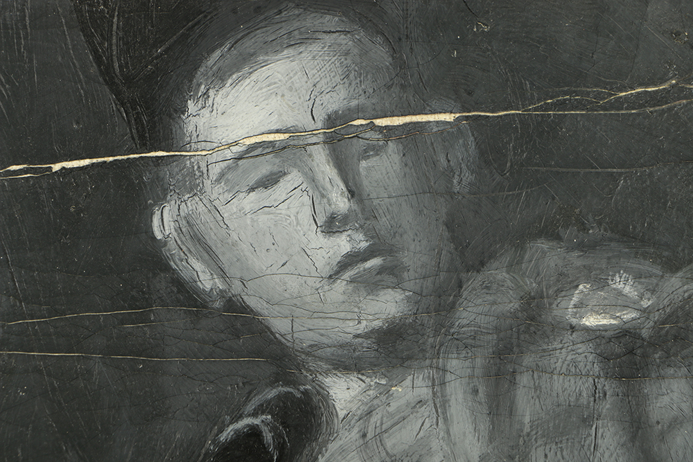 Emily B. Waite Oil Painting on Unstreached Canvas Portrait of a Scottish Man