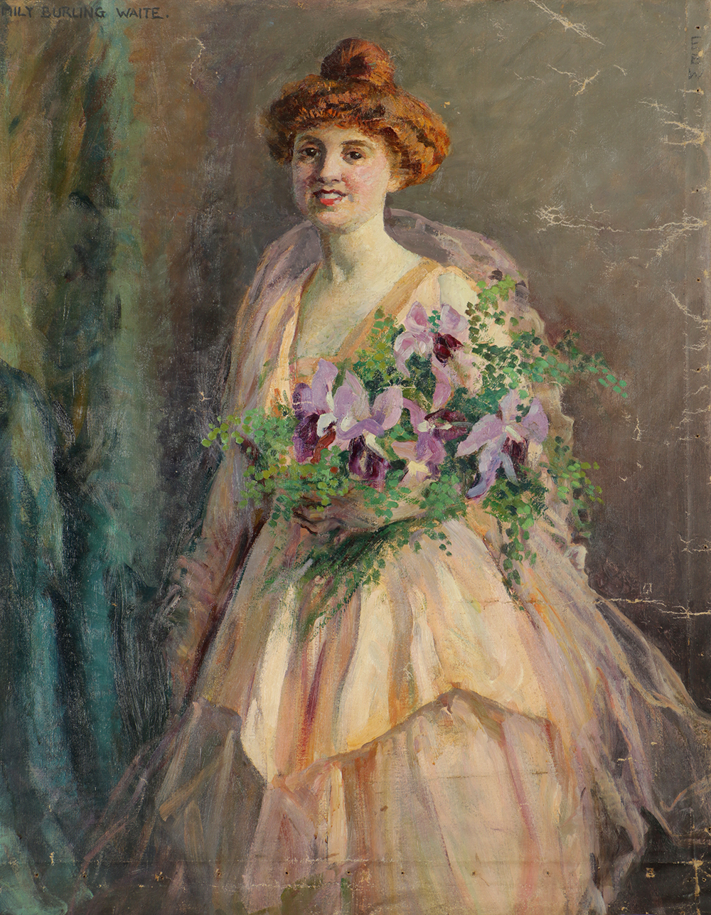 Emily B. Waite Oil Painting on Unstretched Canvas Portrait of a Woman