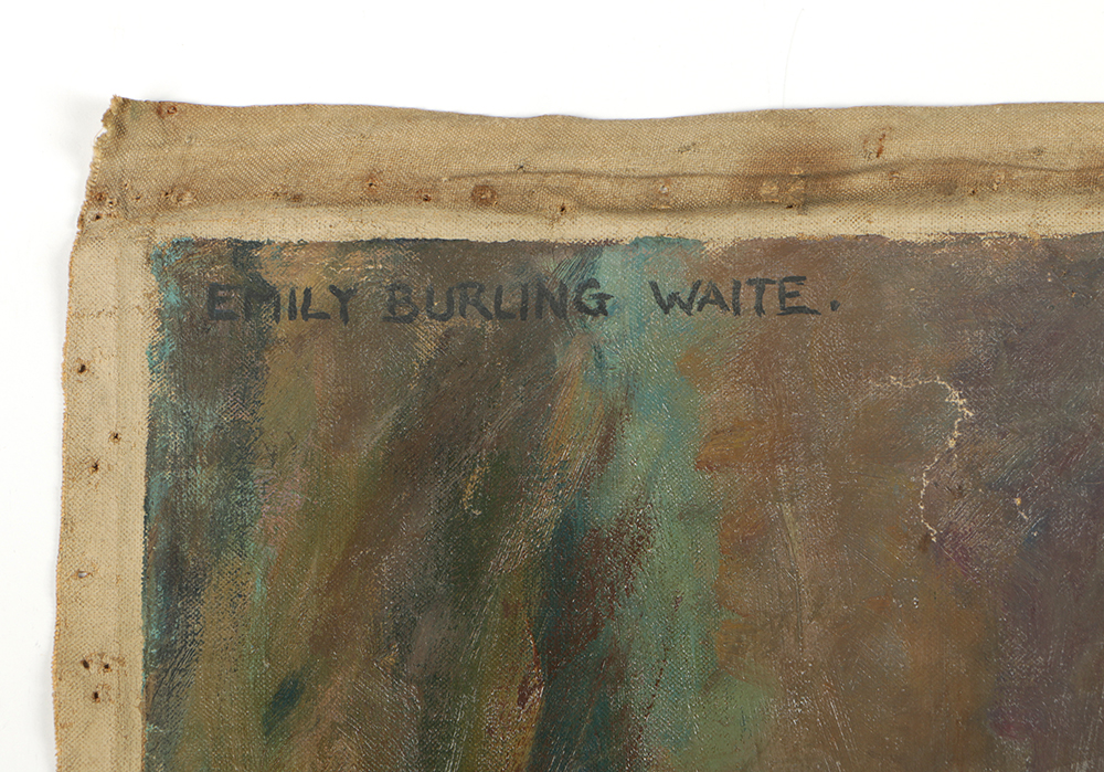 Emily B. Waite Oil Painting on Unstretched Canvas Portrait of a Woman